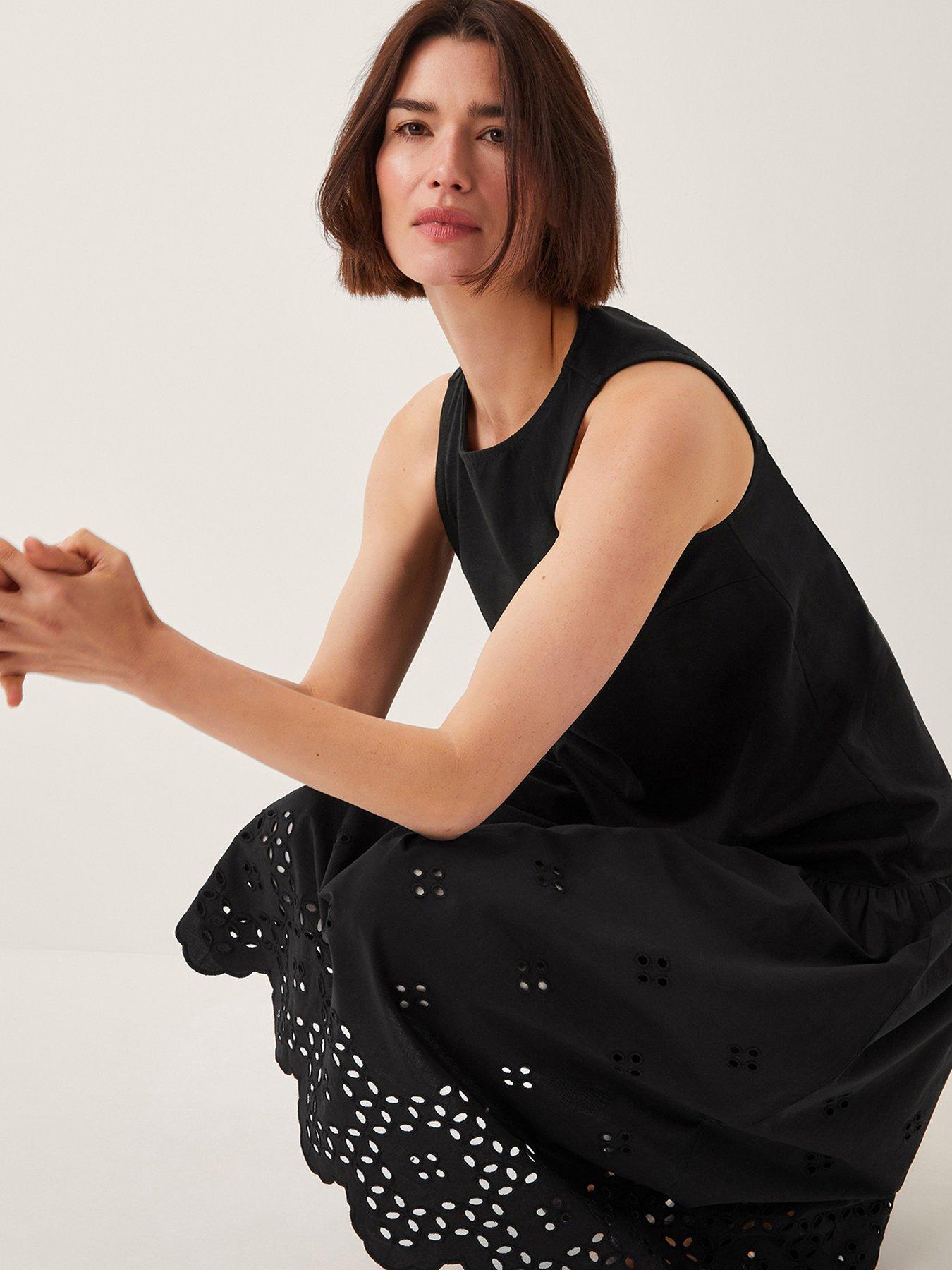 Image 5 of 5 of Monsoon Fable Fabric Mix Dress - Black