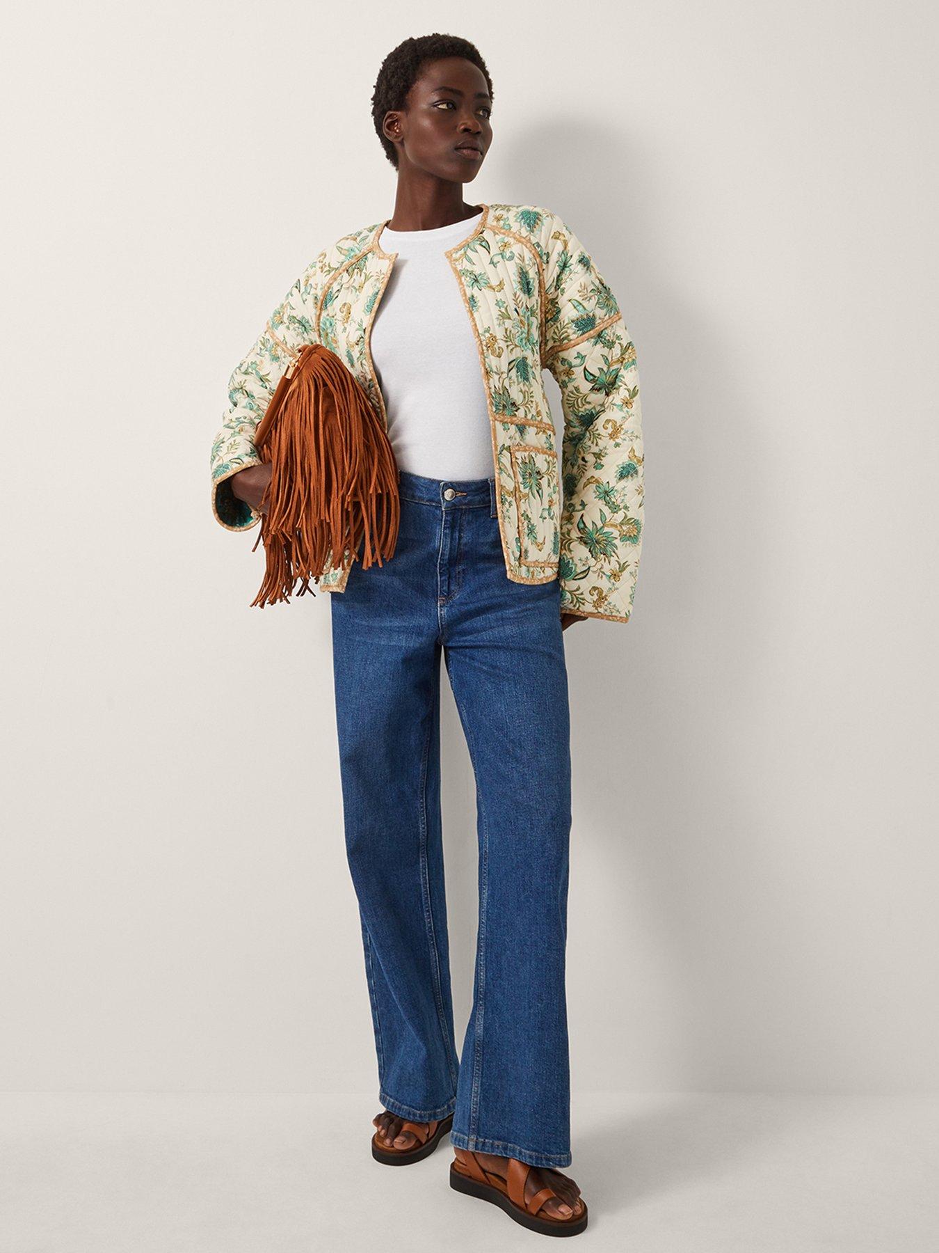 Image 1 of 6 of Monsoon Saoirse Print Jacket - Cream