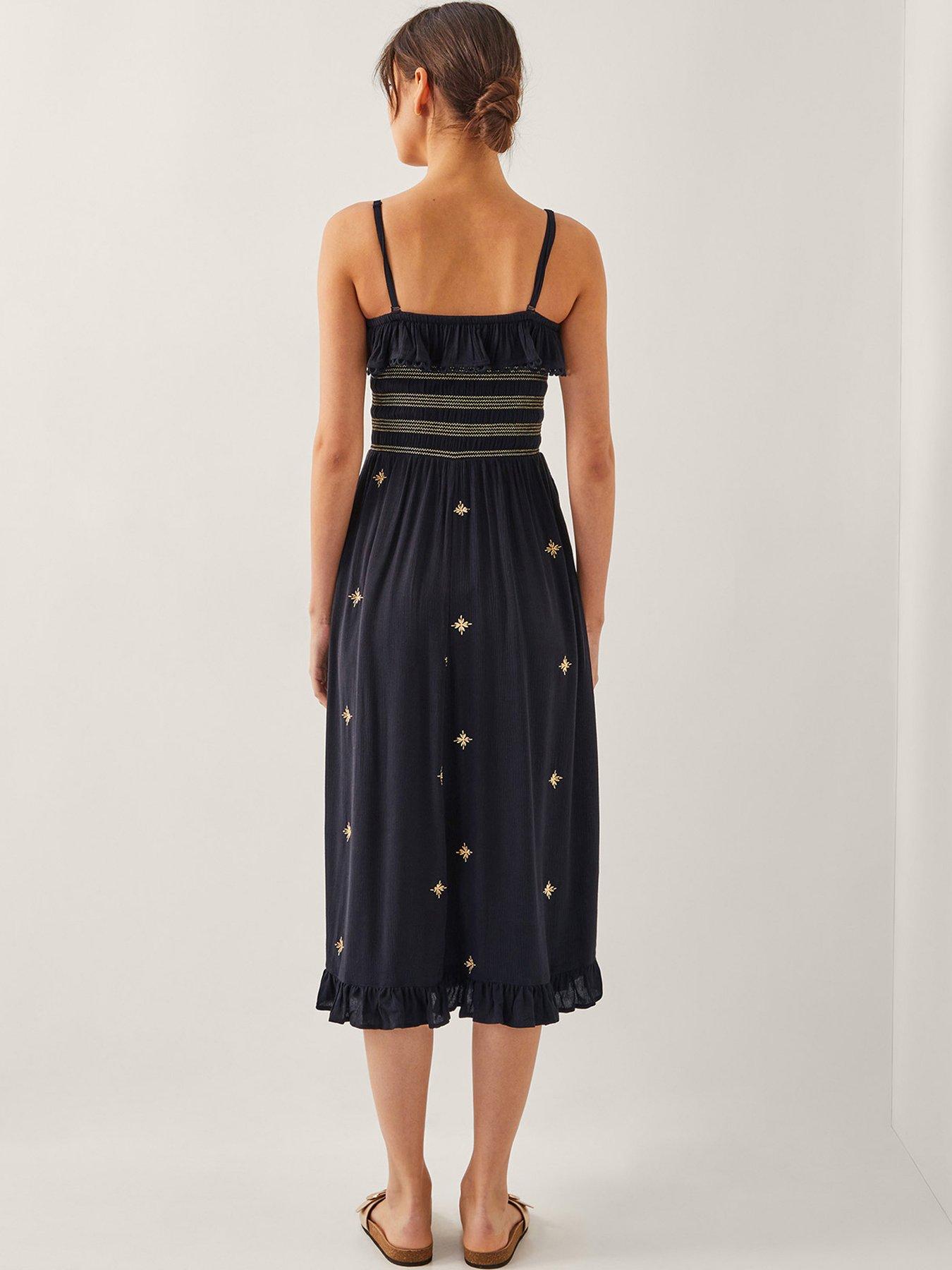 Image 2 of 5 of Monsoon Blair Frill Dress - Black