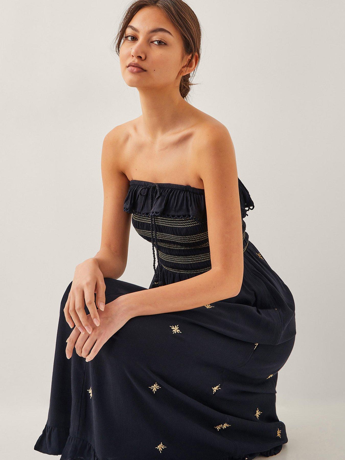 Image 4 of 5 of Monsoon Blair Frill Dress - Black