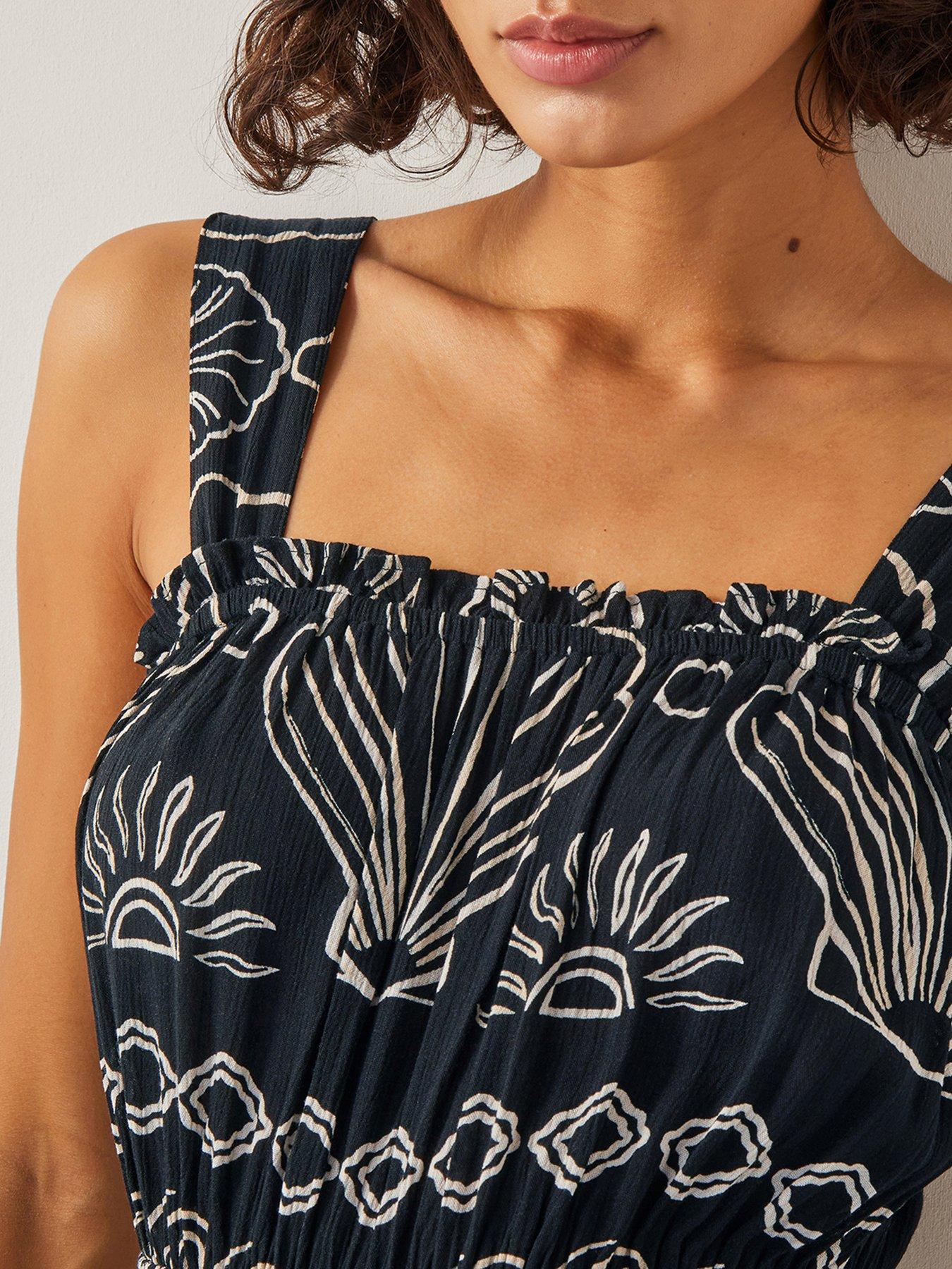 Image 4 of 4 of Monsoon Macie Printed Jumpsuit - Black