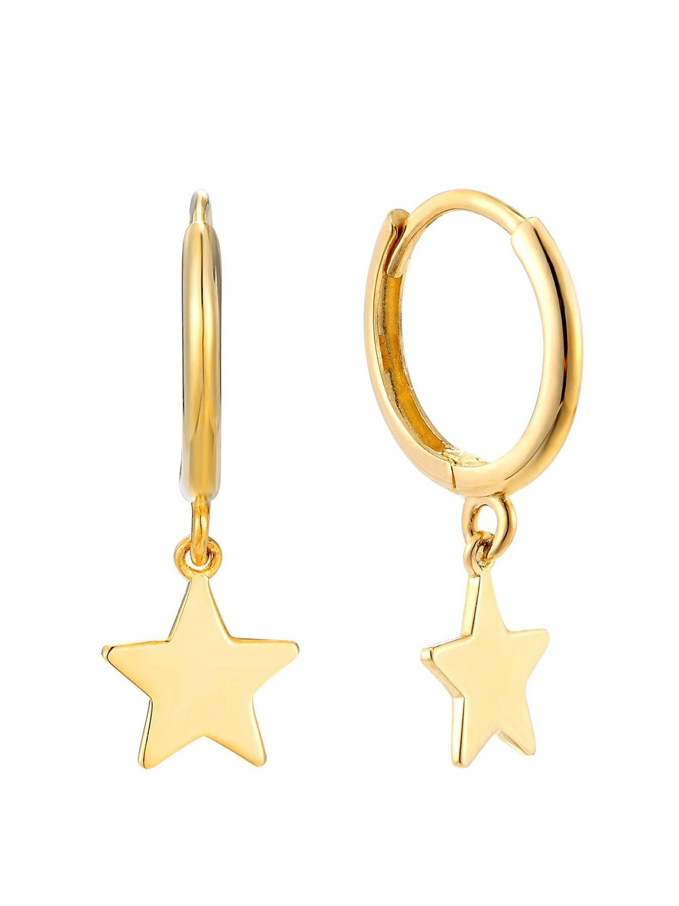 Seol + Gold 18Ct Vermeil Star Charm Hoops - Gold