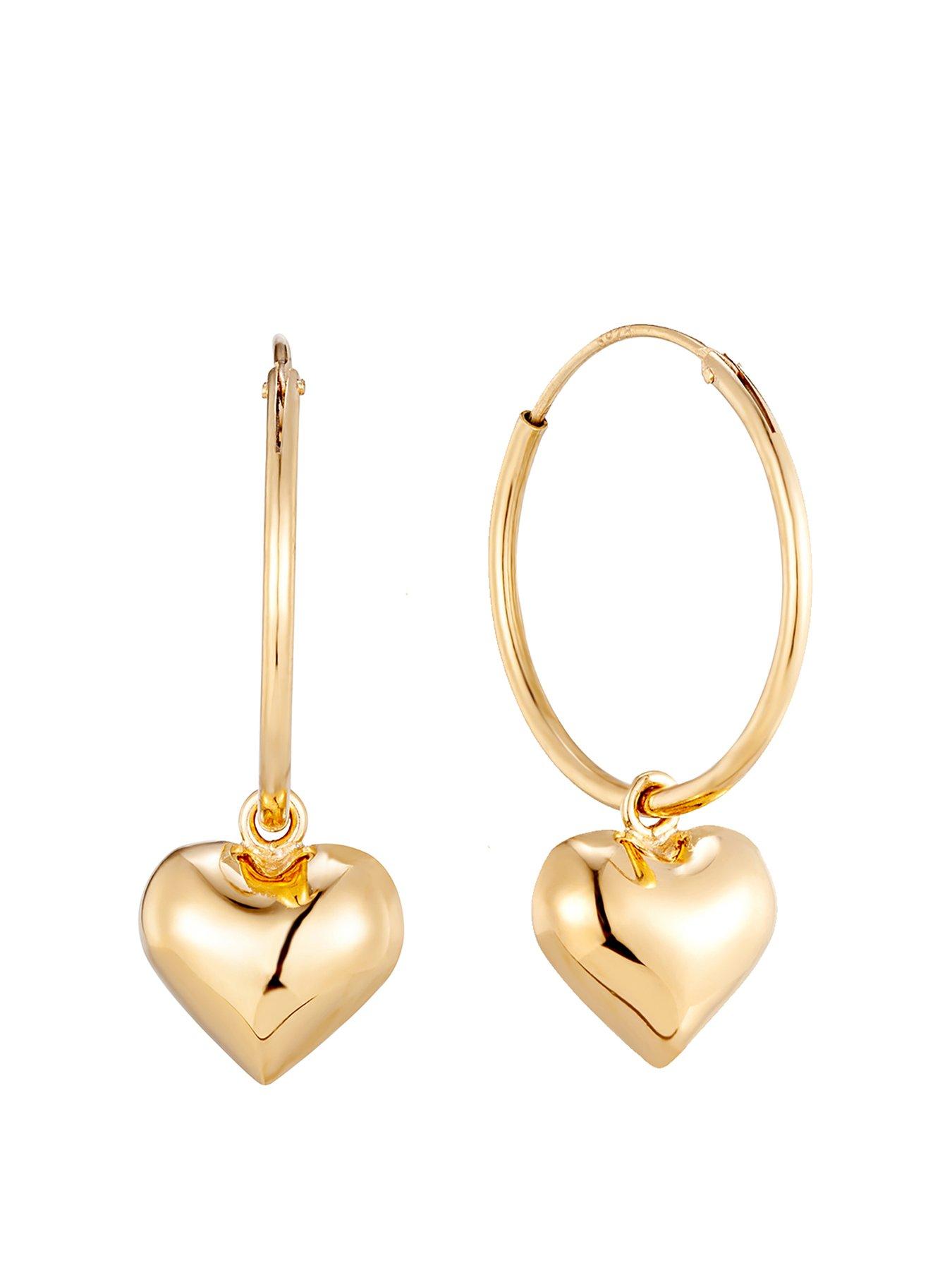 Image 1 of 4 of Seol + Gold 18ct Gold Vermeil Puffy Heart Hoops