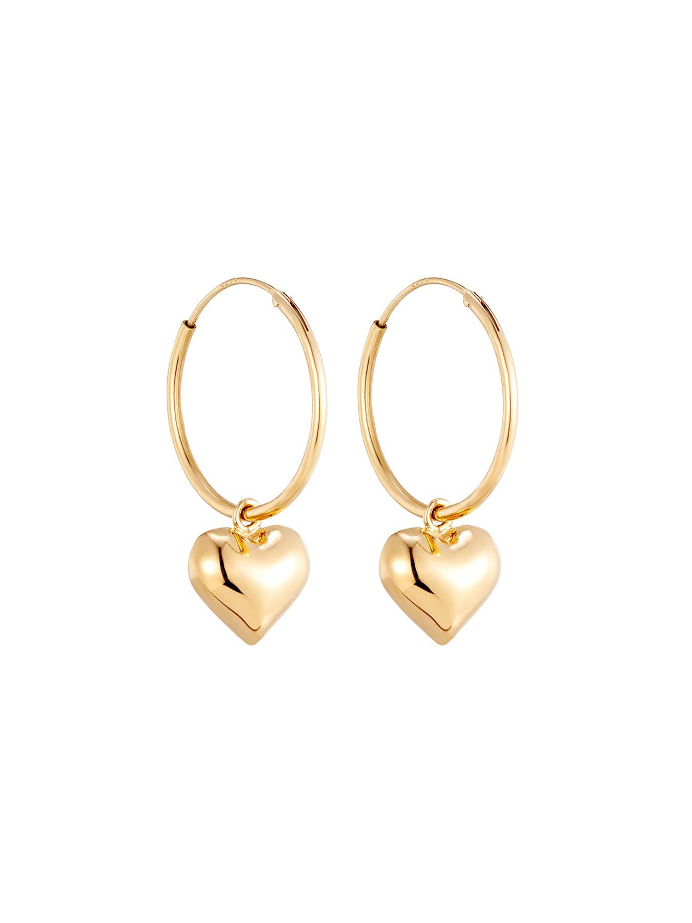 Image 3 of 4 of Seol + Gold 18ct Gold Vermeil Puffy Heart Hoops