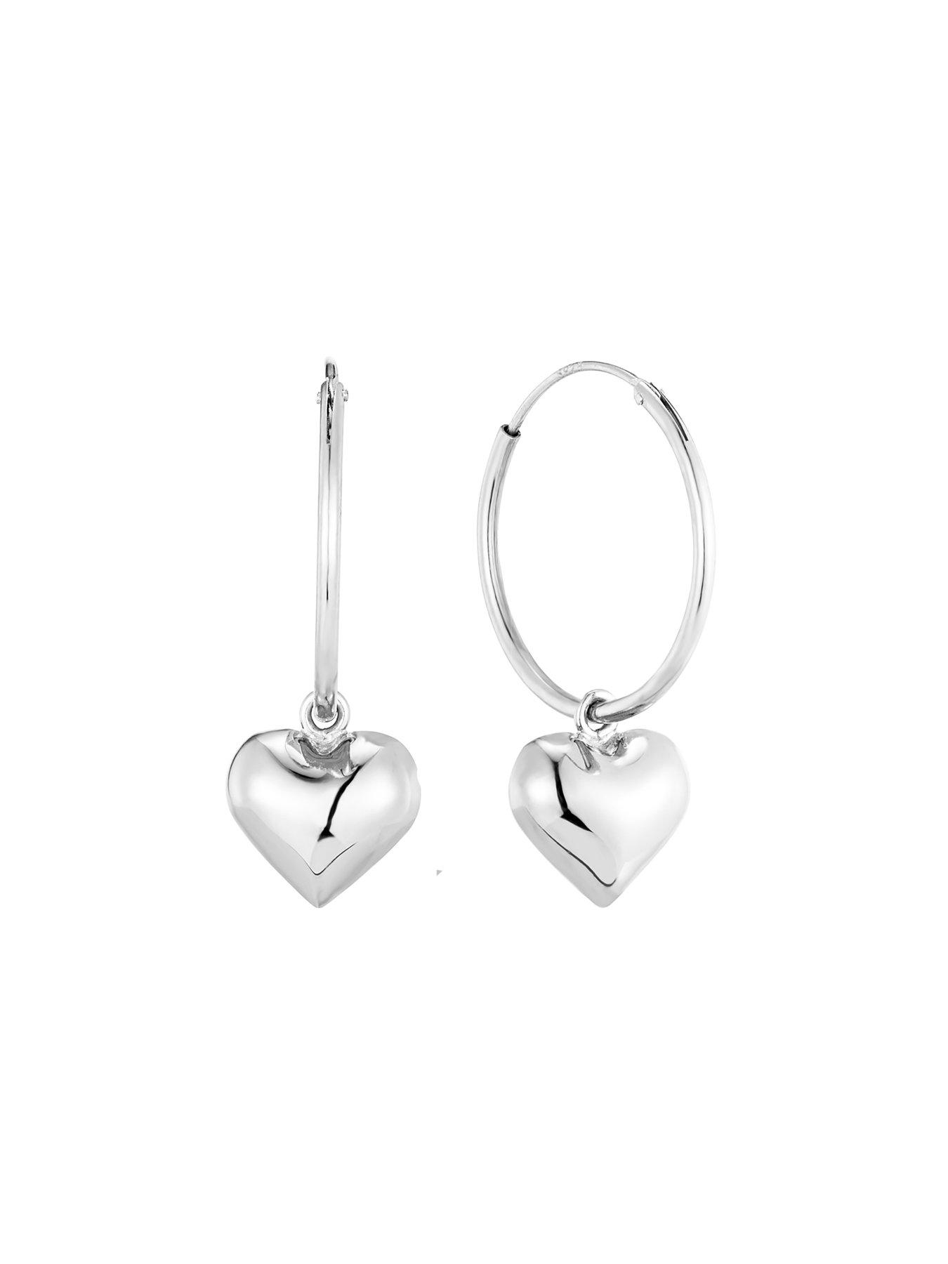 Image 3 of 4 of Seol + Gold Sterling Silver Puffy Heart Hoops