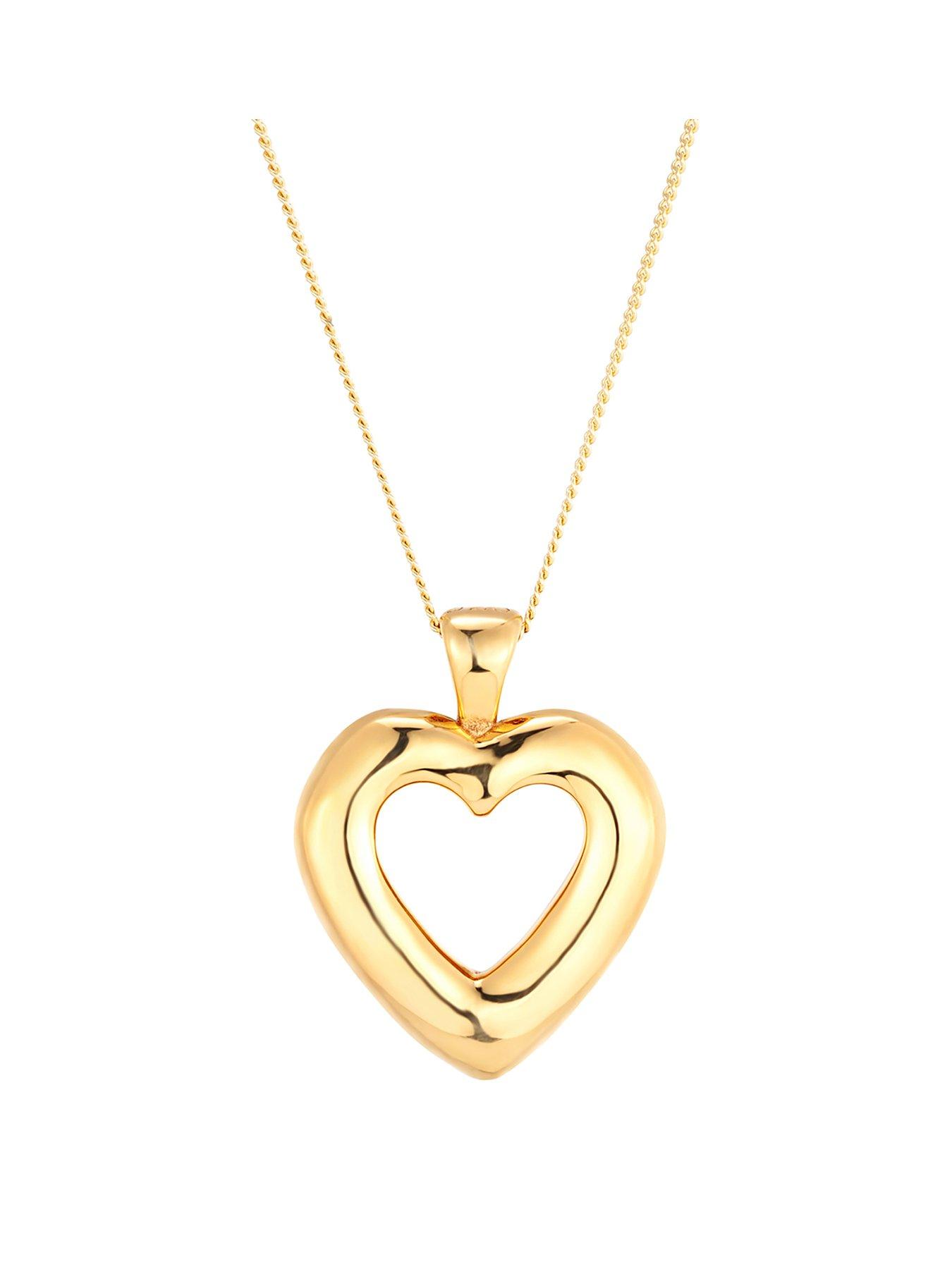 undefined 18ct Gold Vermeil Puffed Heart Pendant
