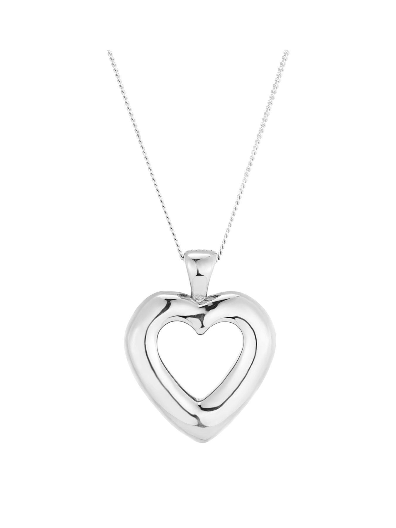 undefined Sterling Silver Puffed Heart Pendant