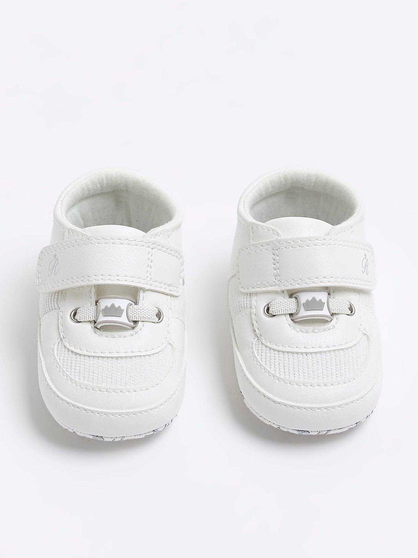 Image 1 of 6 of River Island Baby Babys Unisex Strap Trainer - White