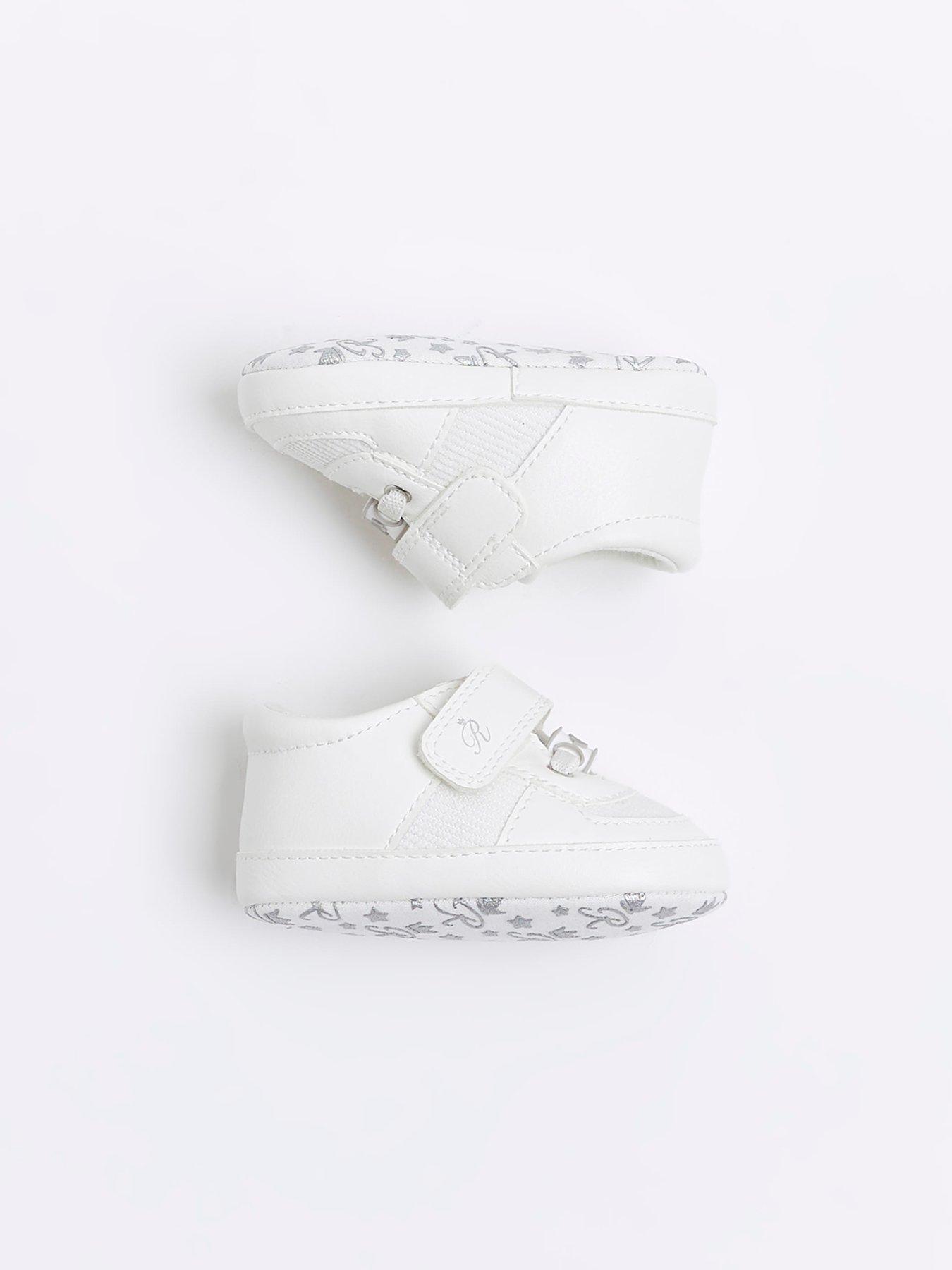 Image 6 of 6 of River Island Baby Babys Unisex Strap Trainer - White