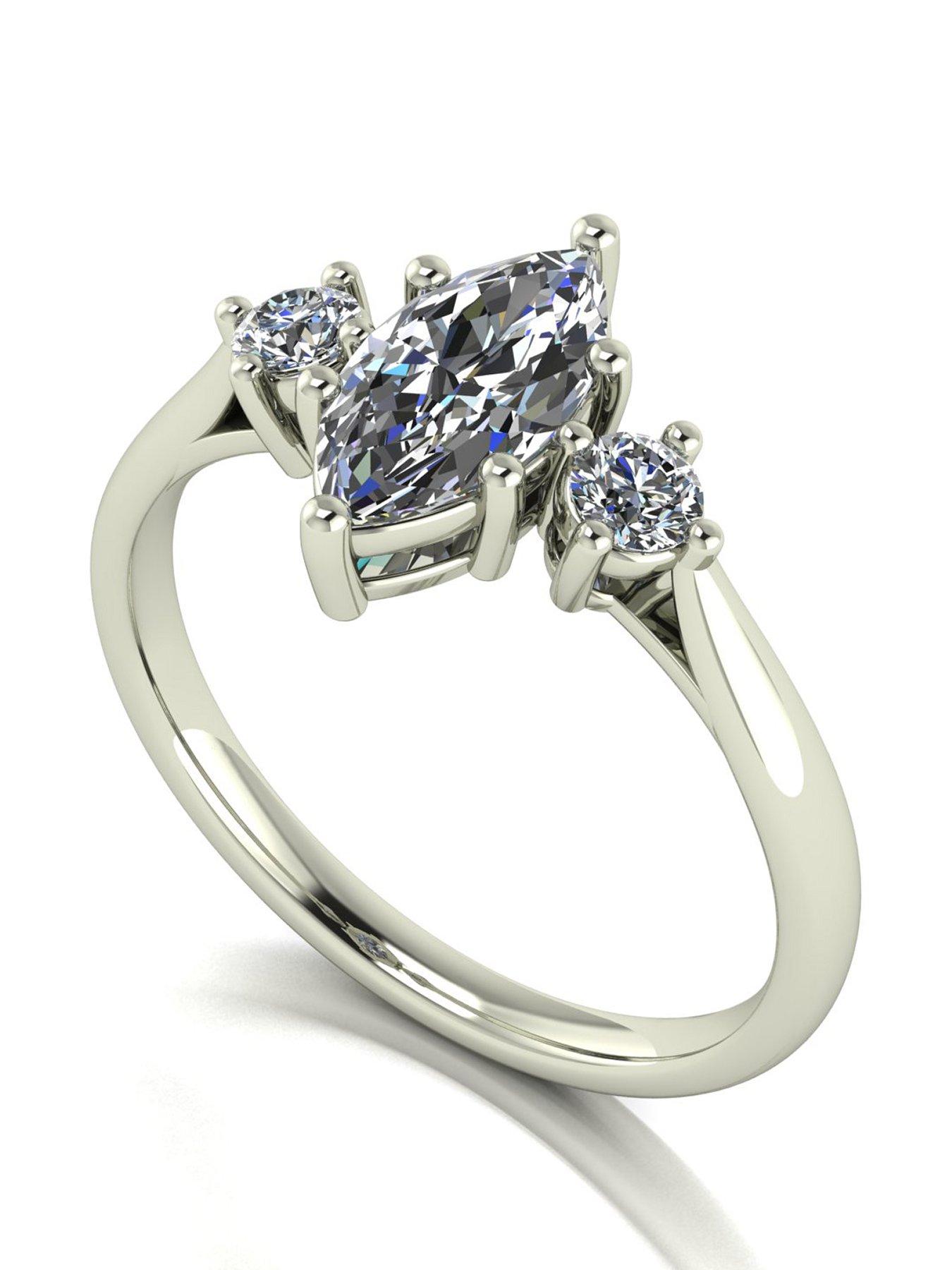 undefined 9ct White Gold Lady Lynsey 1.2ct total Moissanite Solitaire Ring