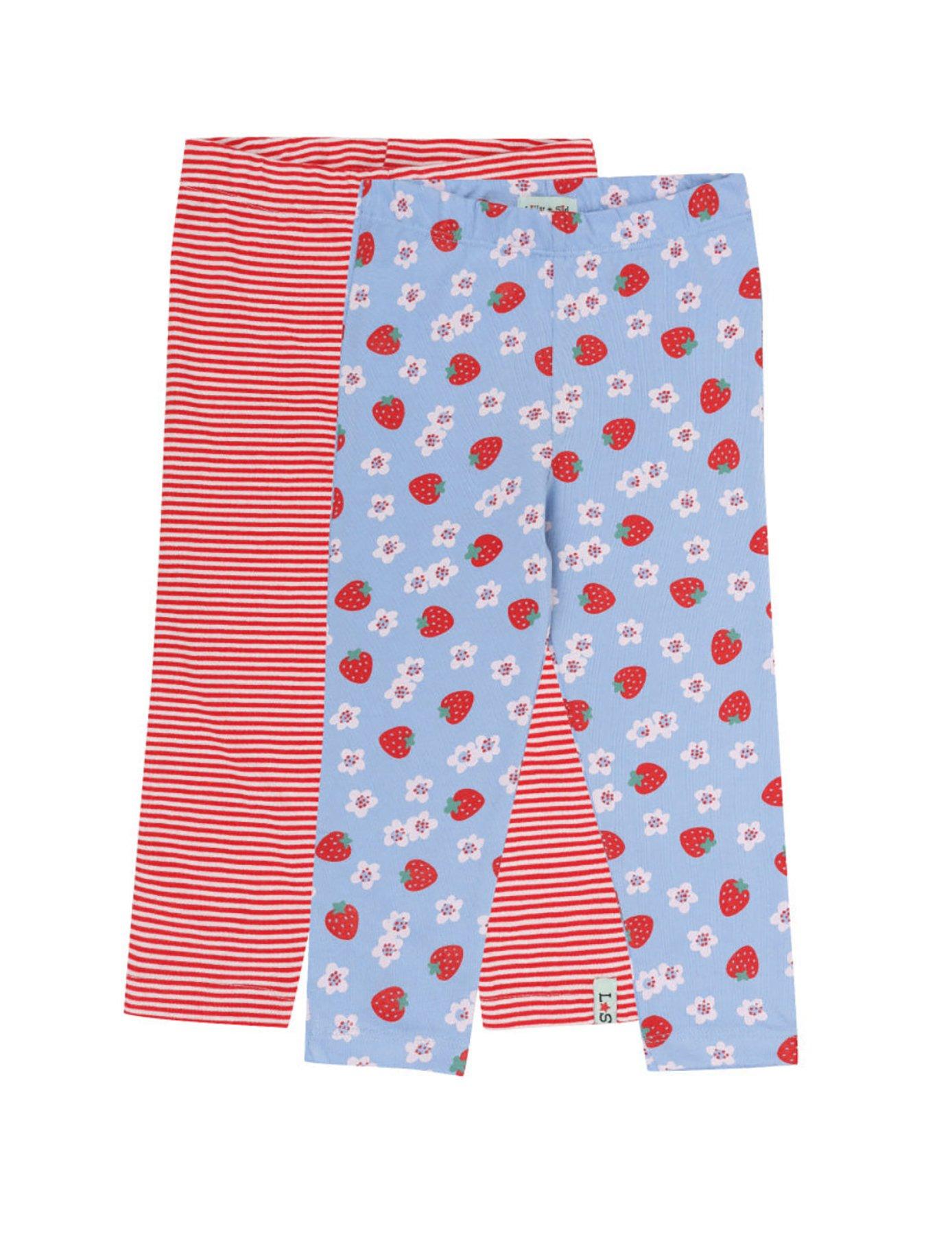 lilly-sid-girls-2-pack-strawberry-and-stripe-print-leggings-multi