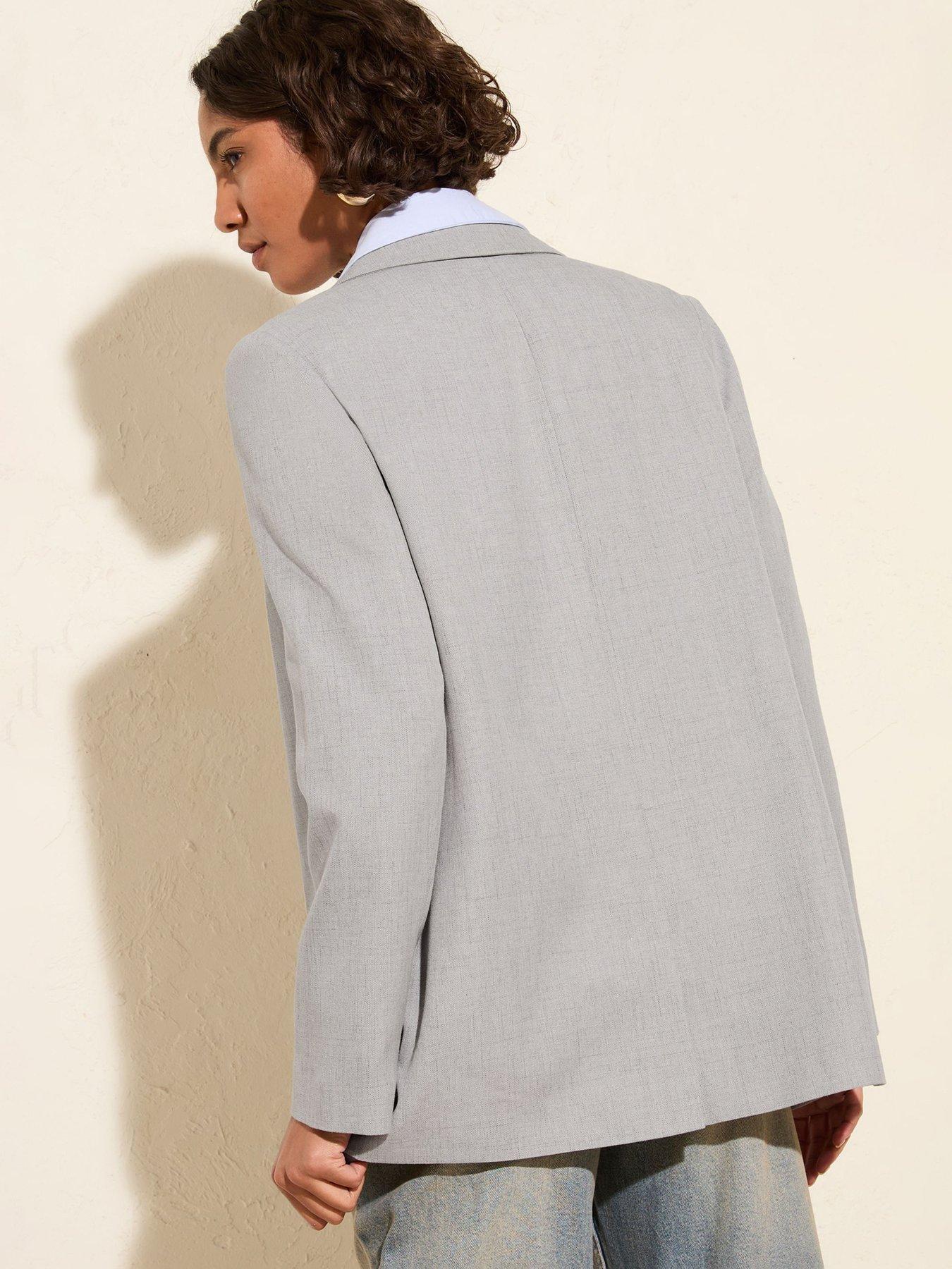 Image 2 of 4 of Friends Like These Boyfriend Premium Tailored Blazer - Grey