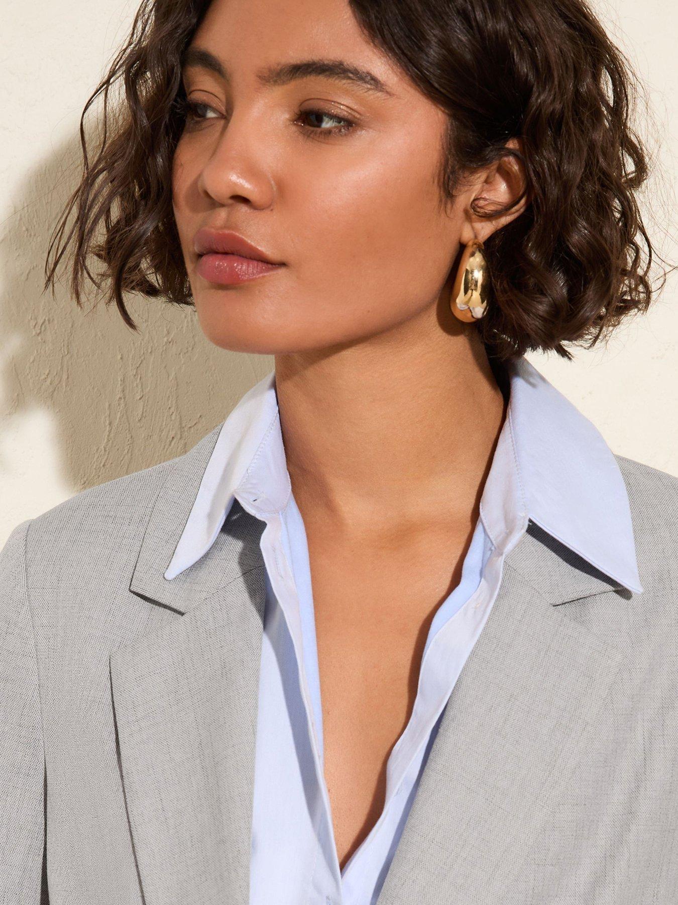 Image 3 of 4 of Friends Like These Boyfriend Premium Tailored Blazer - Grey