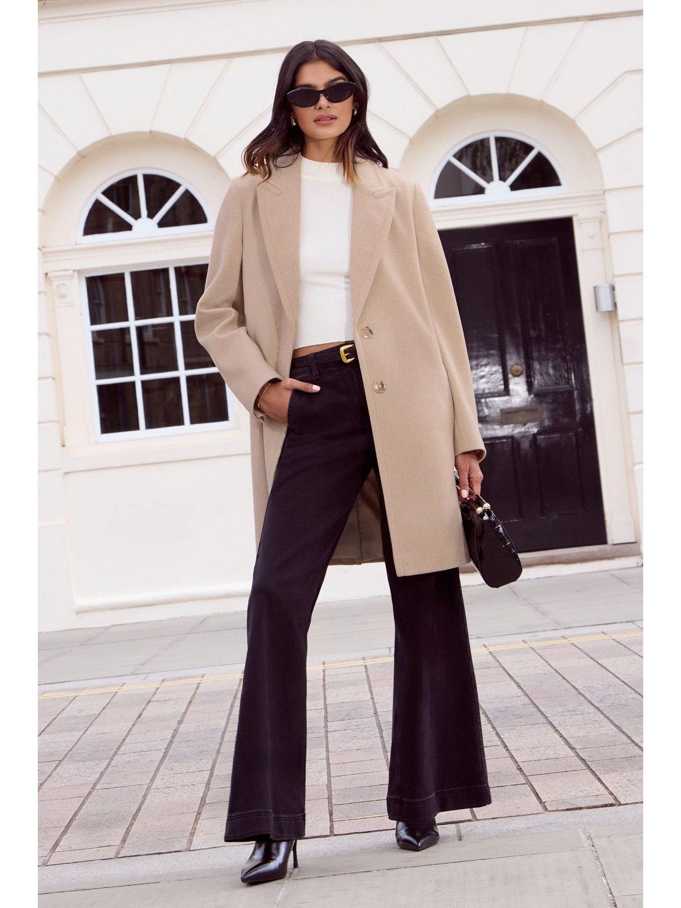 Image 3 of 4 of Friends Like These Tailored Single Button Coat - Beige