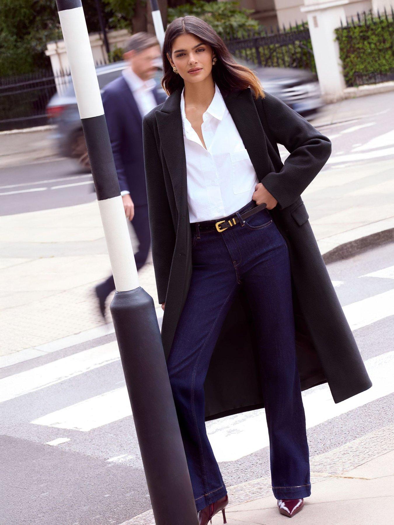 undefined Tailored Single Button Coat - Black