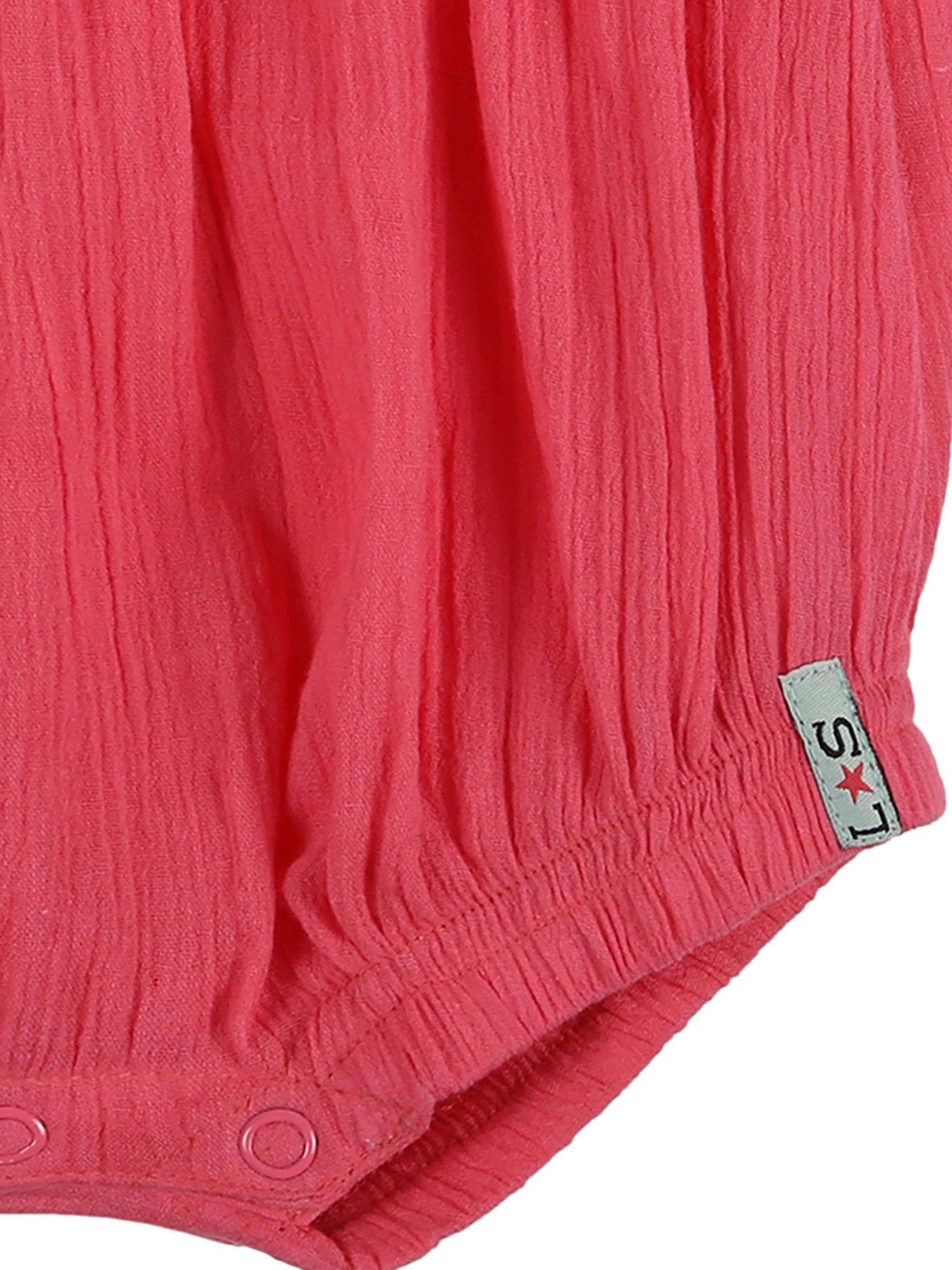 Image 3 of 4 of Lilly + Sid Baby Girls Plain Romper - Pink
