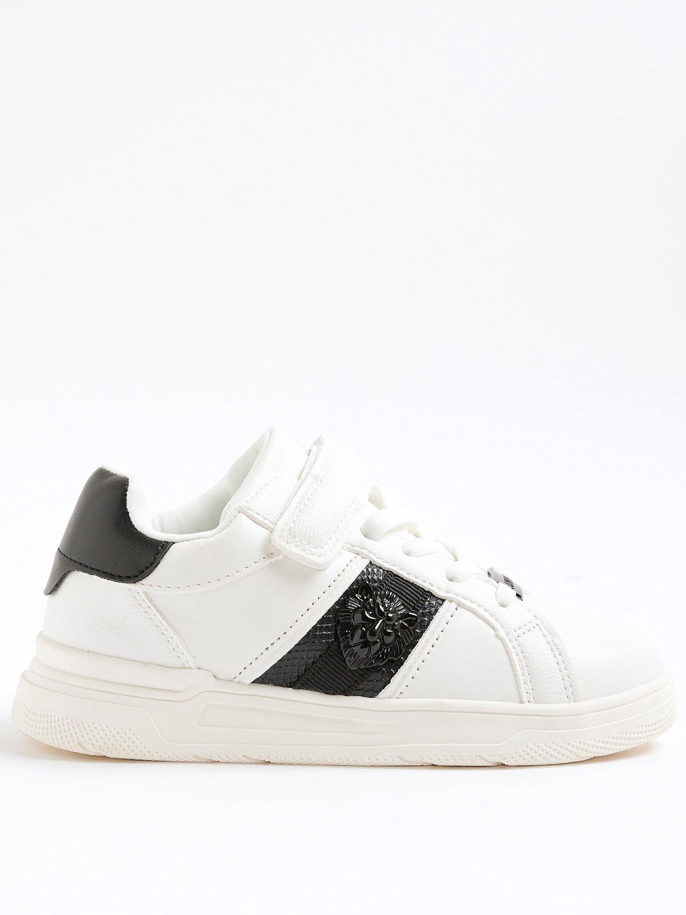 River Island Older Boys Pu Lion Head Plim Shoes - White