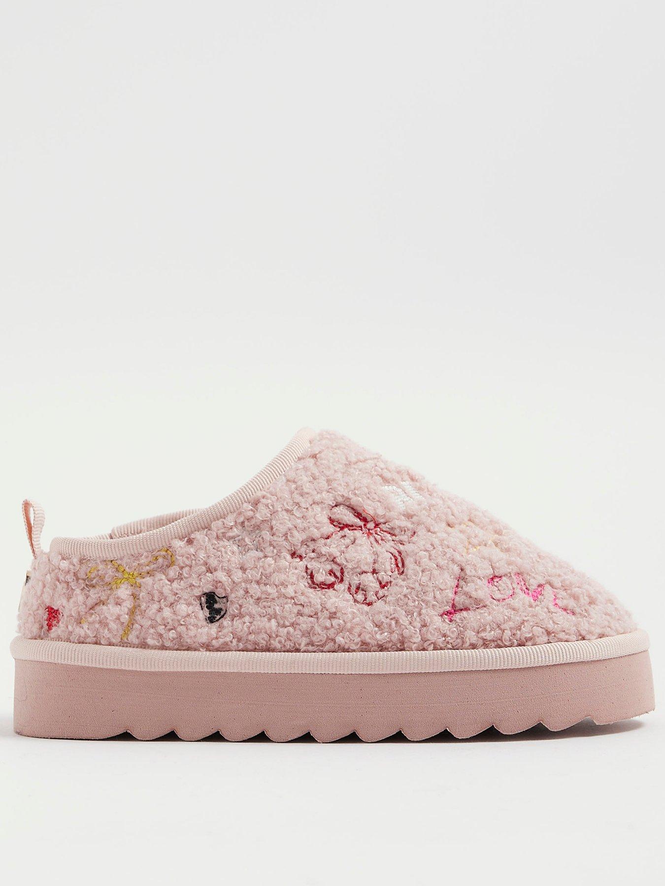undefined Older Girls Doodle Borg Slippers - Pink