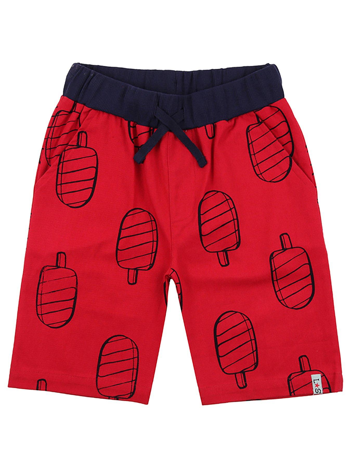undefined Boys Lollypop Print Shorts - Red