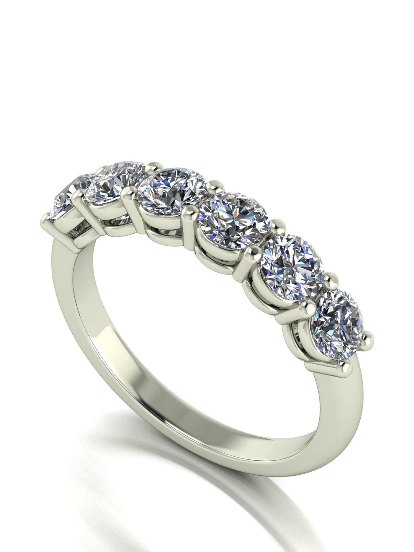 undefined 9ct White Gold 6 stone Moissanite Eternity Ring