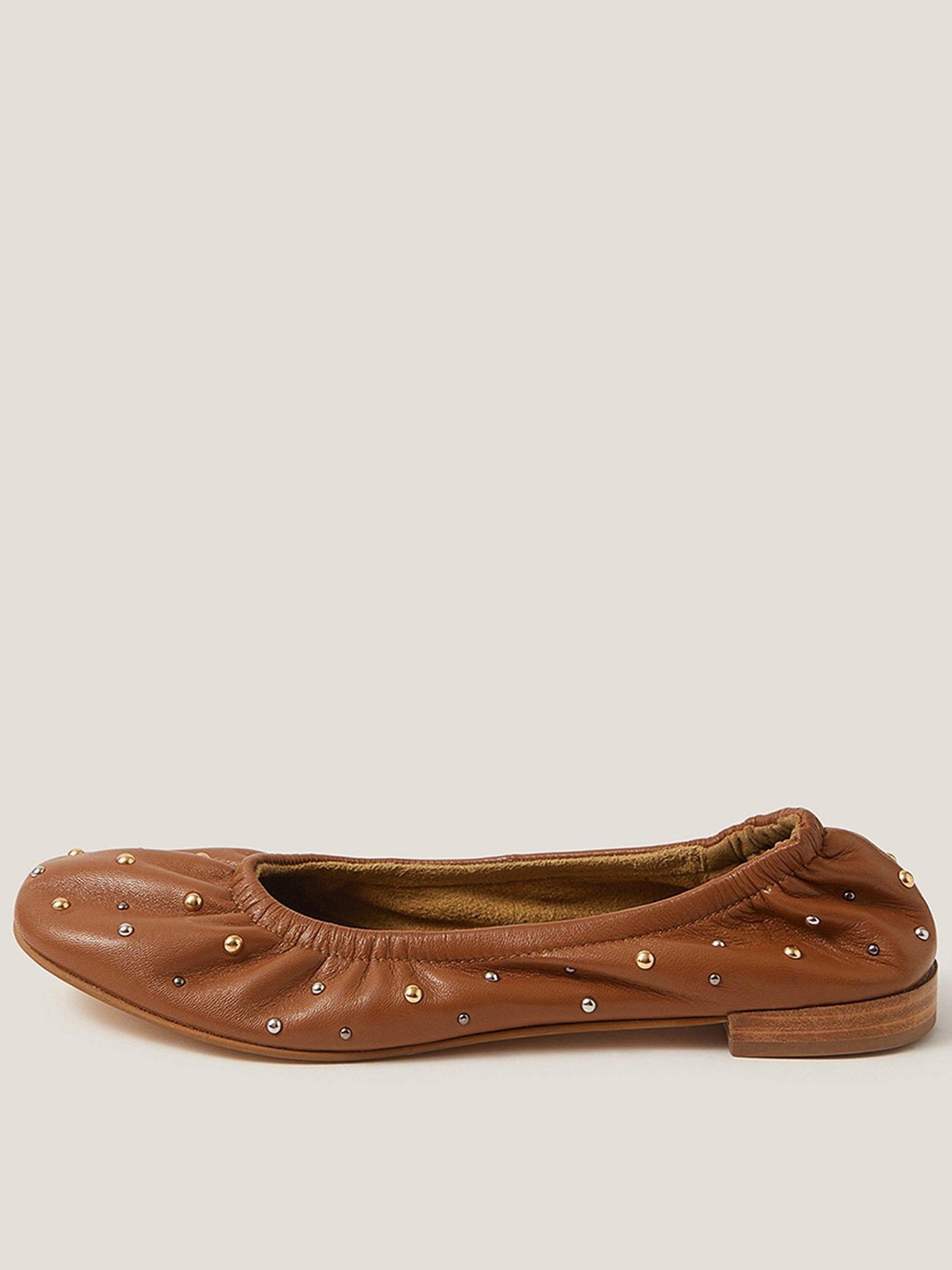 undefined Mila Stud Ballet Pump - Tan