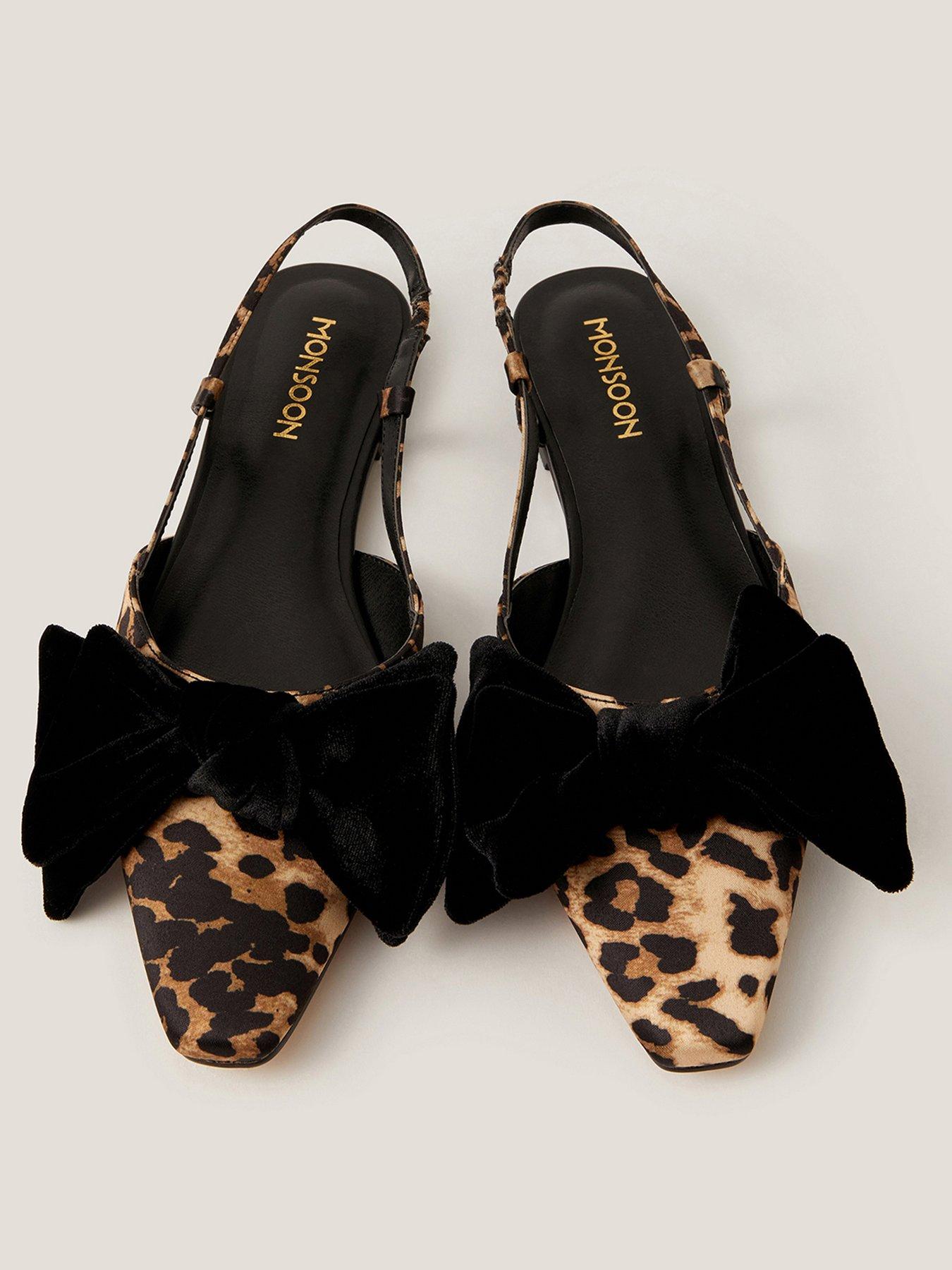  image of monsoon-aria-leopard-slingback-flat-shoe-brown