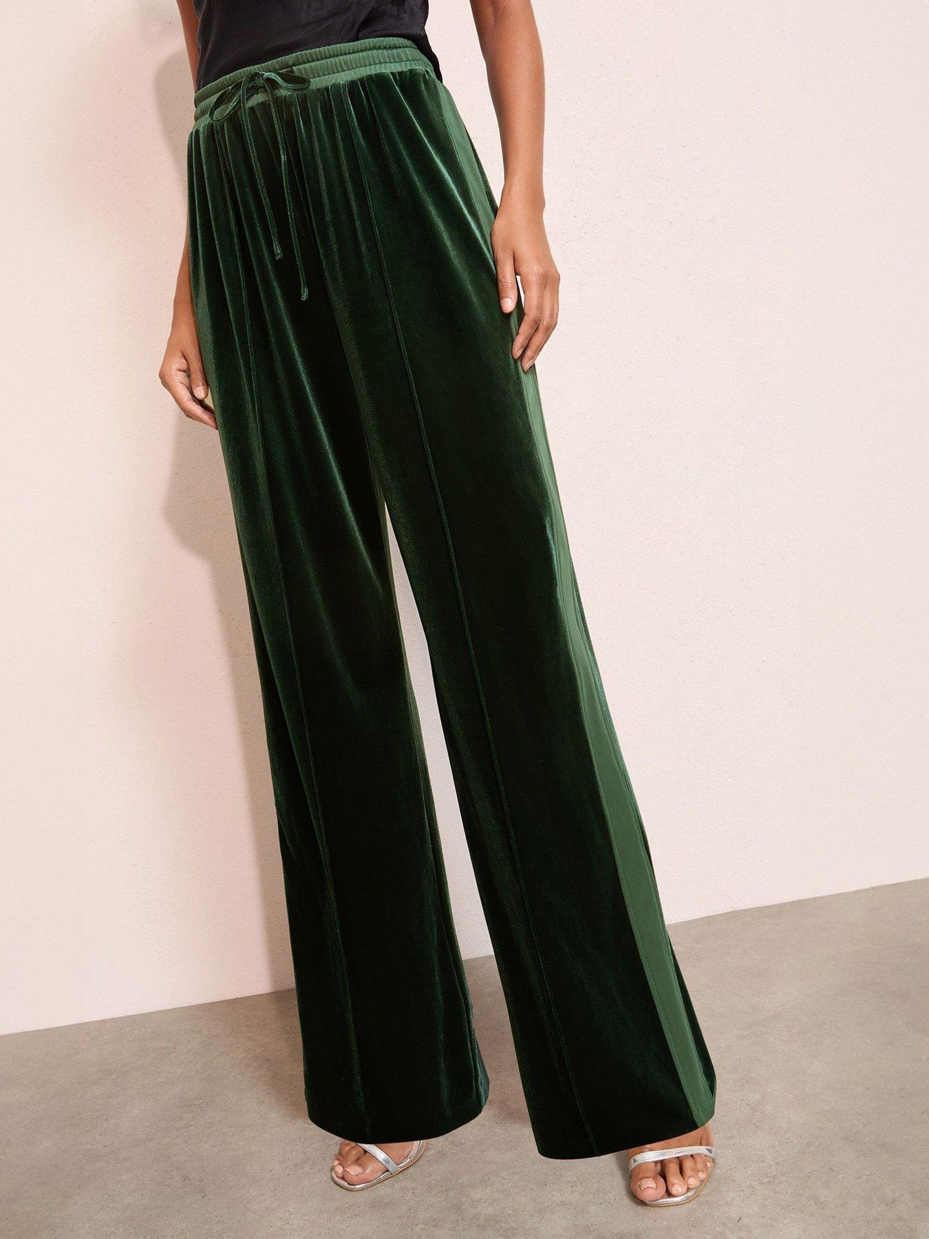 Friends Like These Velvet Wide Leg Trouser - Green
