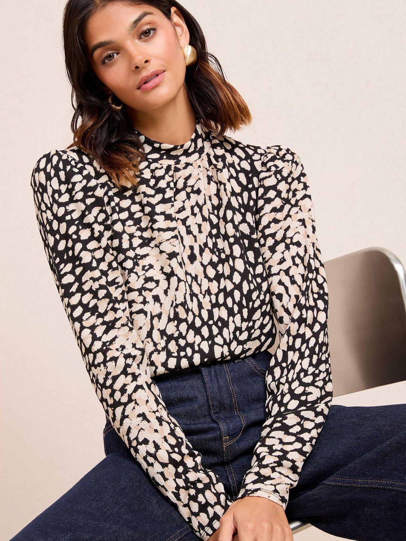 Image 4 of 4 of Friends Like These Printed Textured Jersey Top - Black