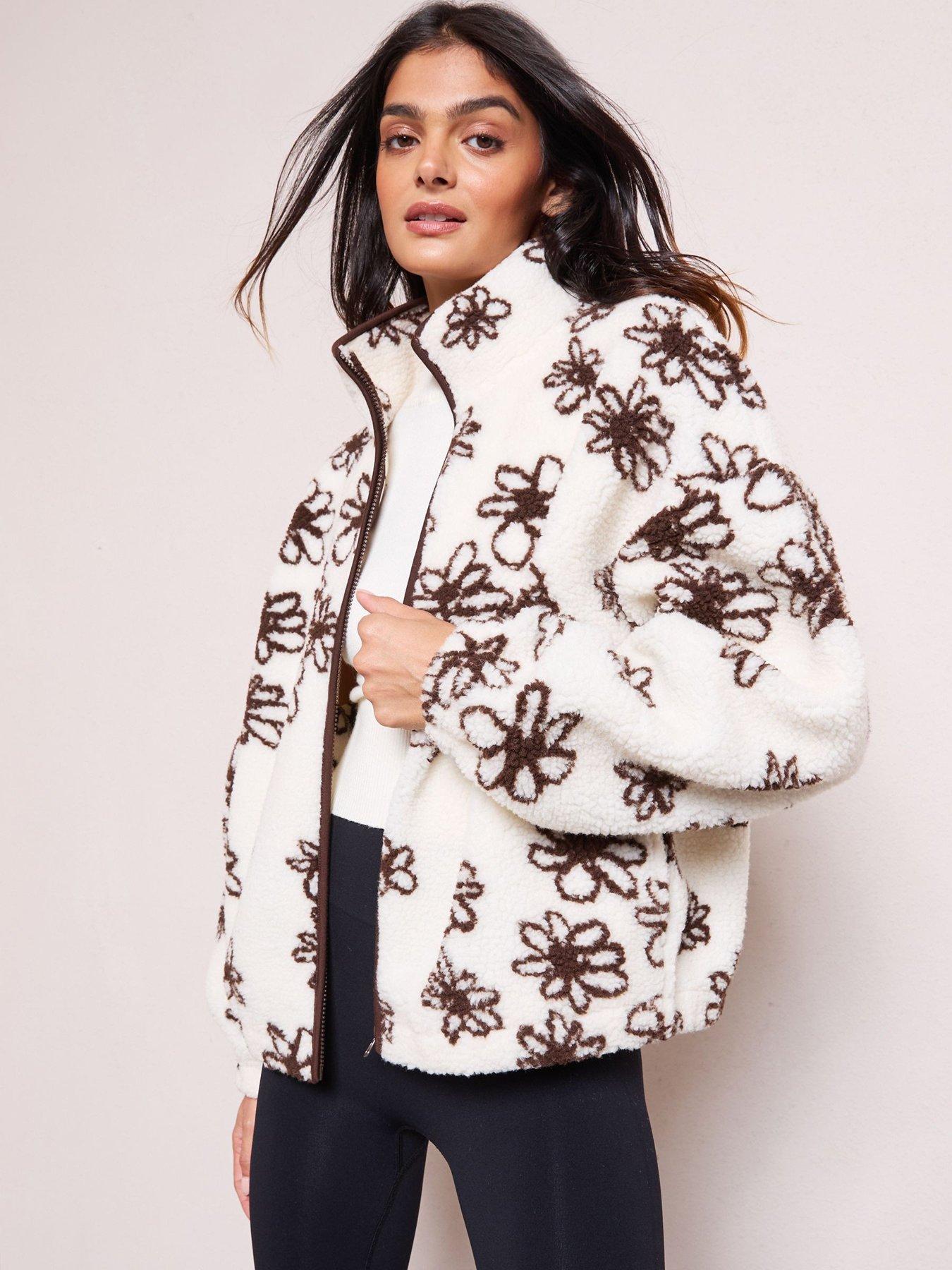  image of friends-like-these-floral-print-fleece-beige