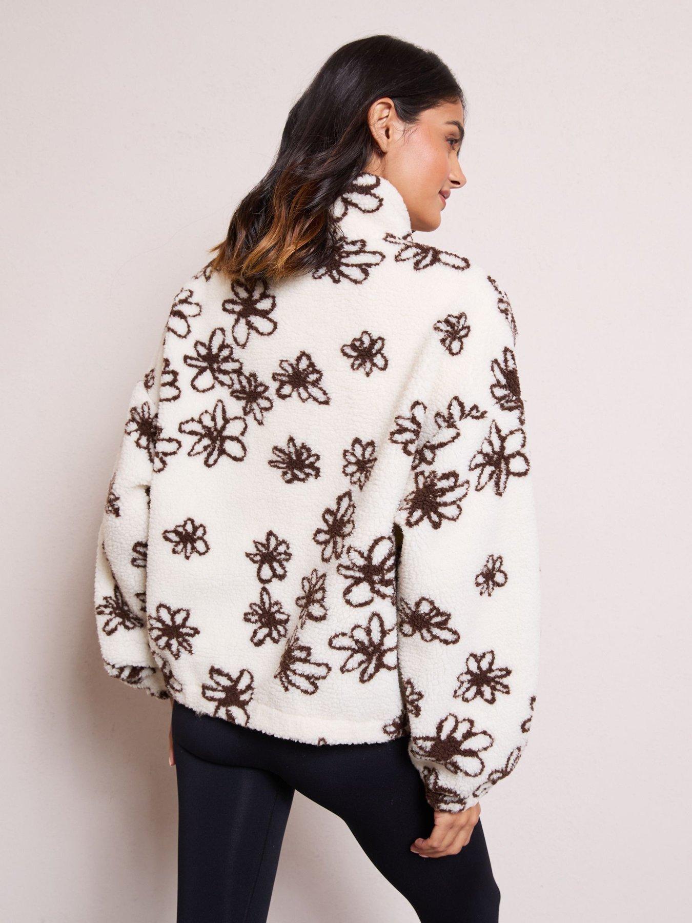  image of friends-like-these-floral-print-fleece-beige