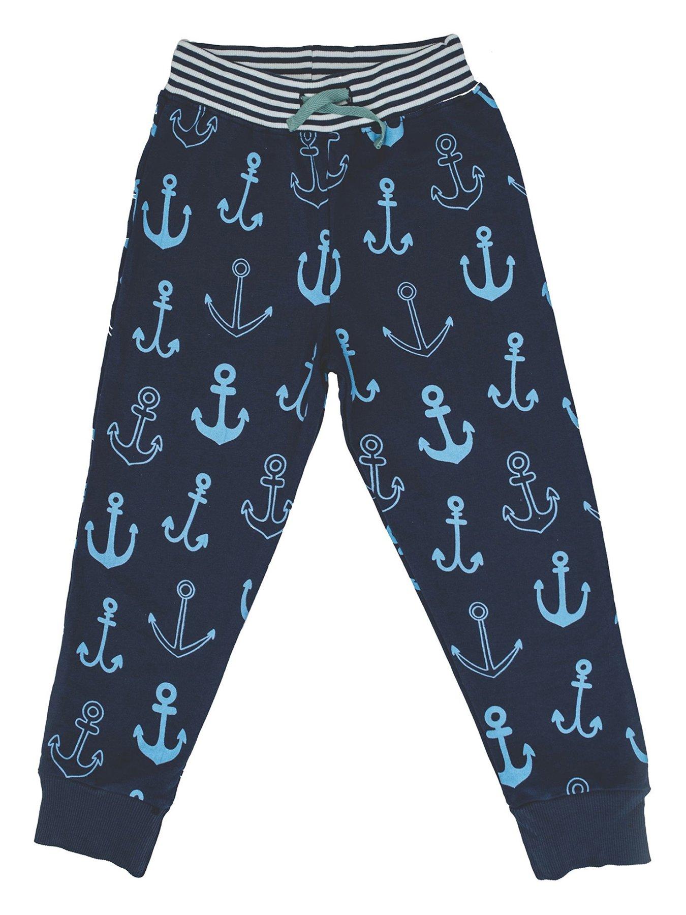 undefined Boys Anchor Print Joggers - Navy