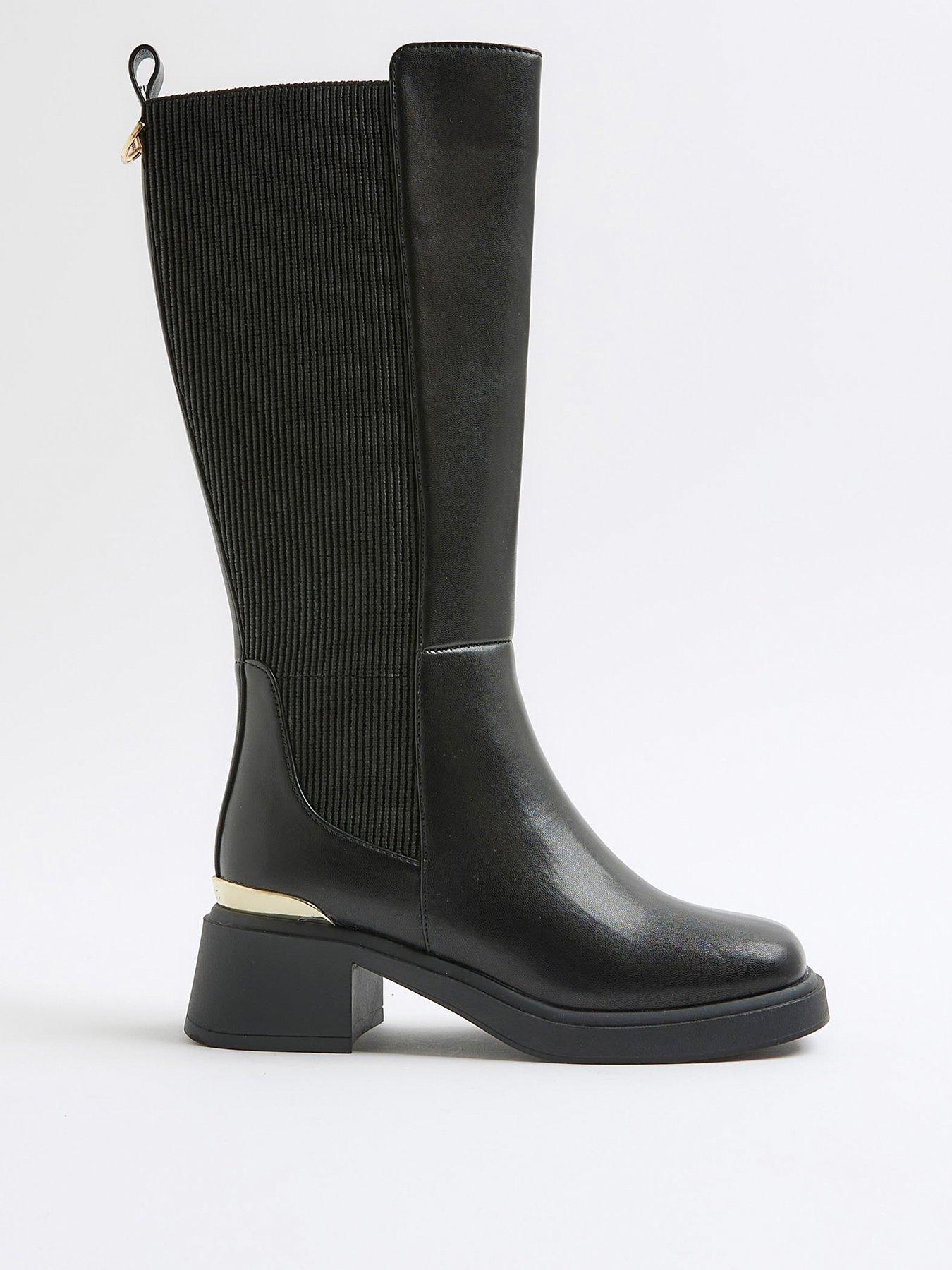River Island Older Girls Knee High Boots Black Littlewoods