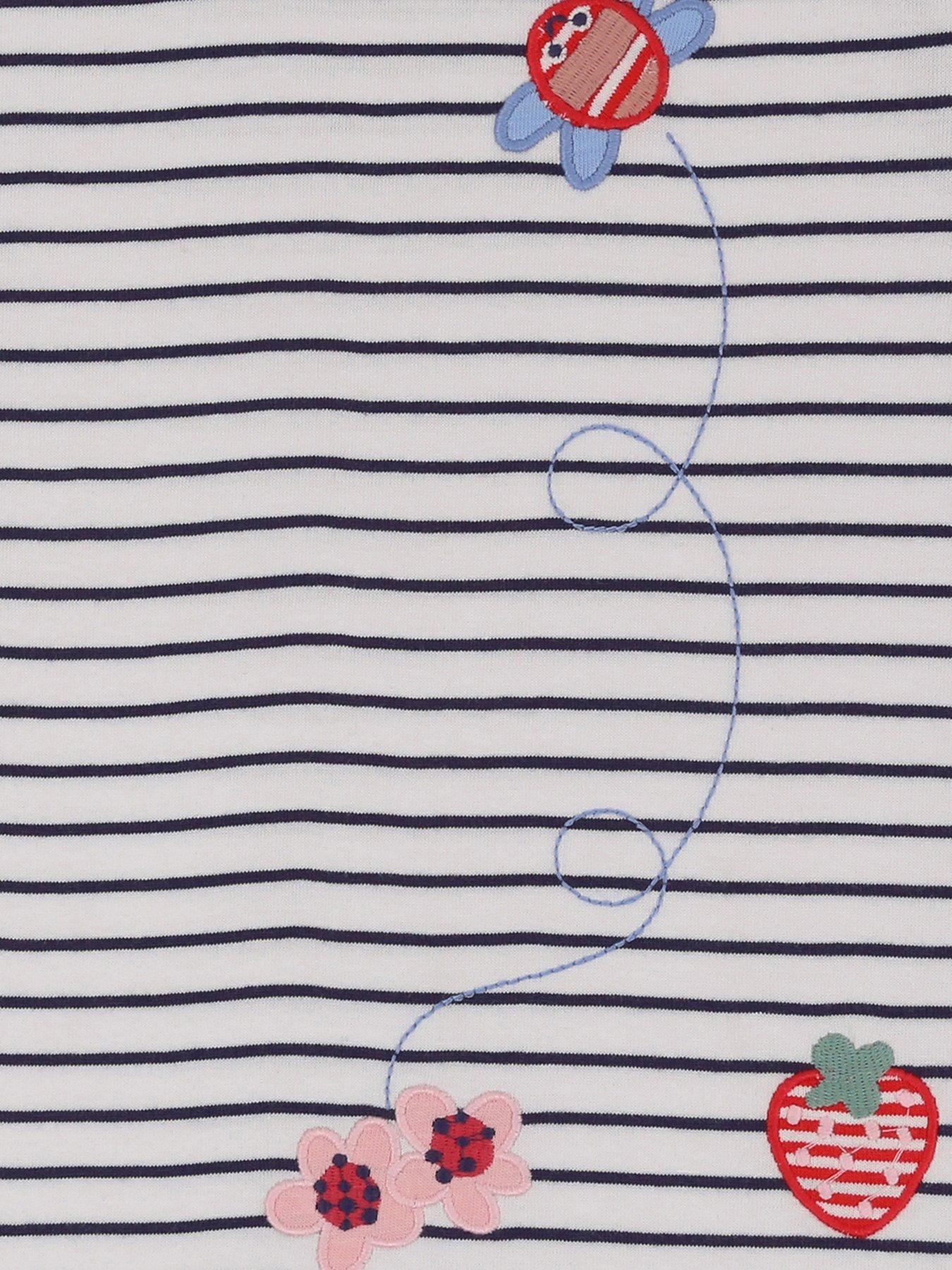 Image 4 of 4 of Lilly + Sid Girls Multicoloured Stripe Print Top - Multi