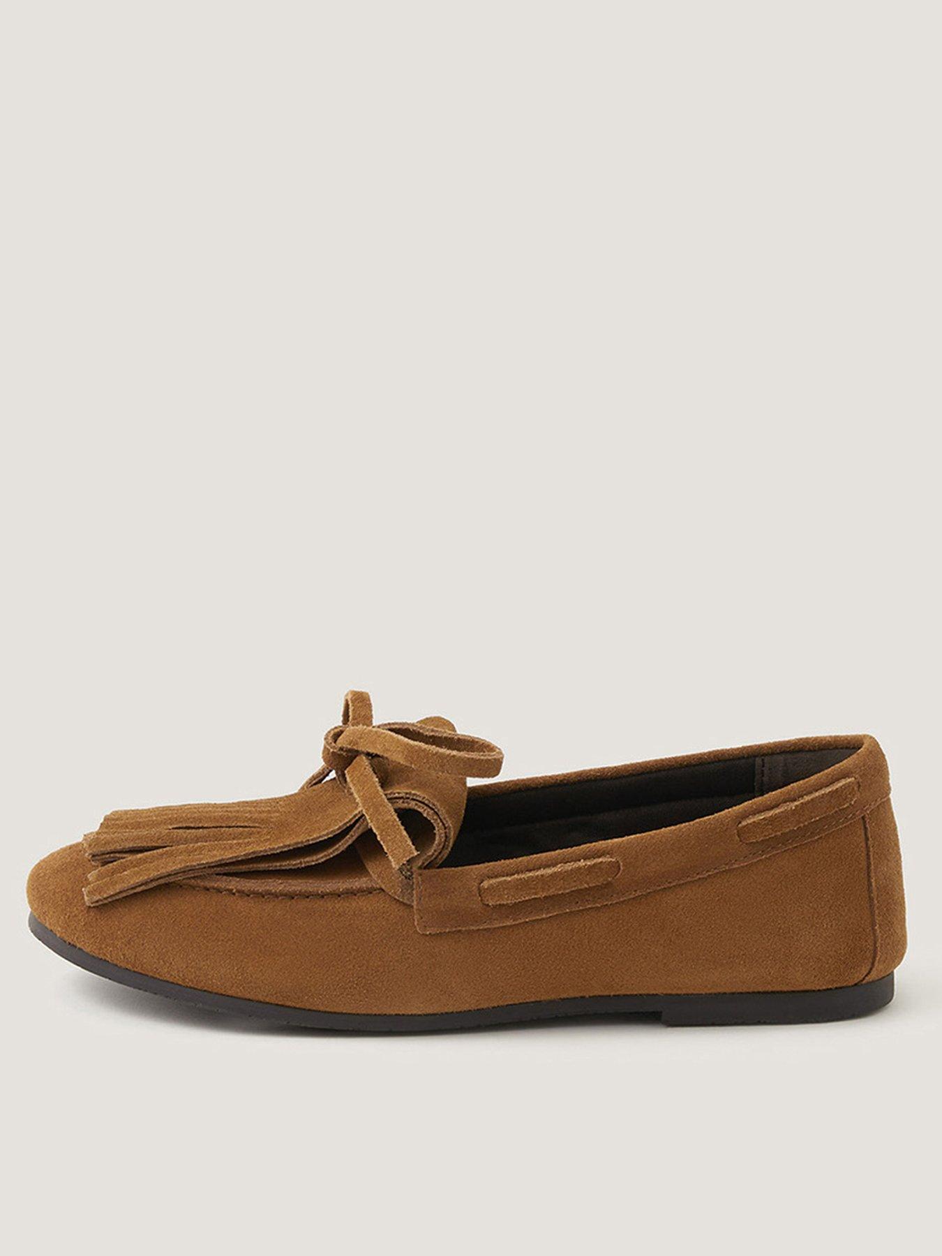 Image 1 of 3 of Monsoon Sara Suede Mocassin - Tan