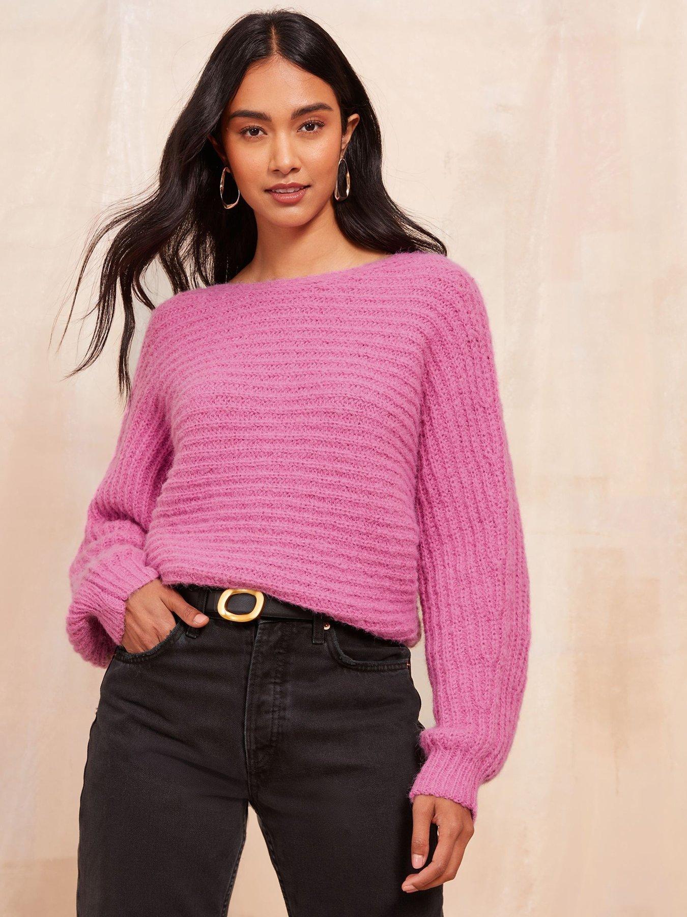 Friends Like These Slash Neck Jumper - Pink