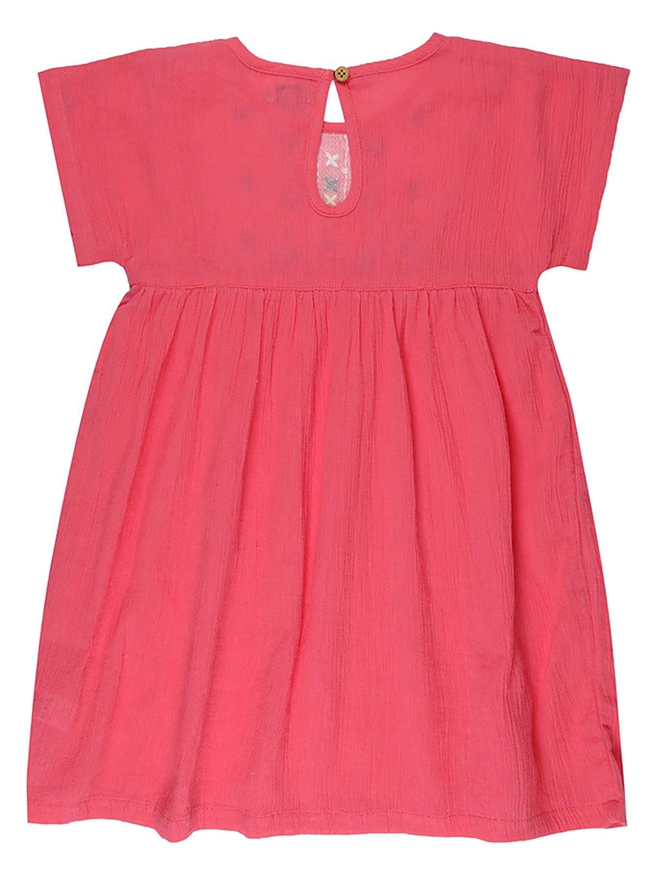 Image 2 of 4 of Lilly + Sid Girls Floral Embroidered Dress - Pink