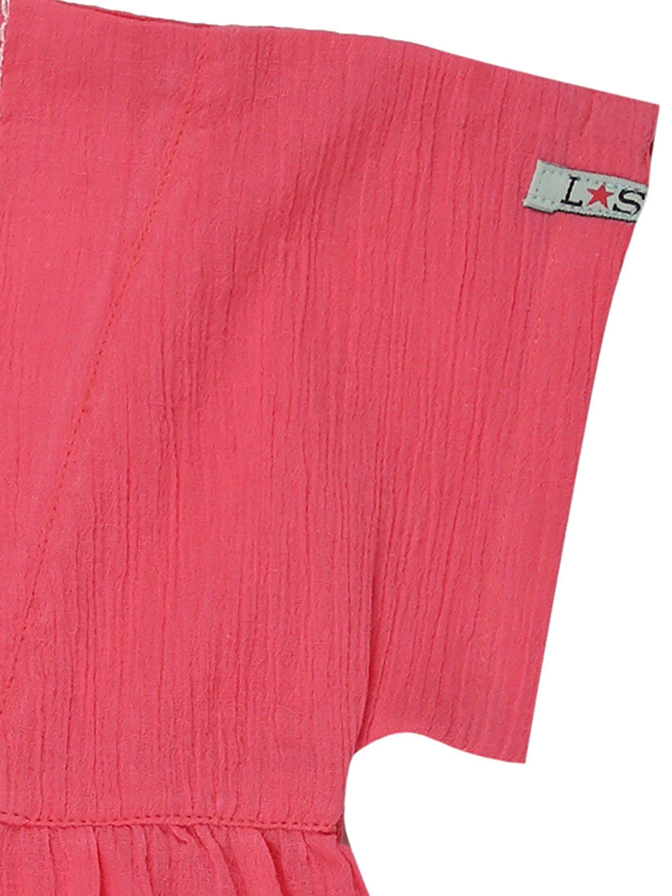 Image 4 of 4 of Lilly + Sid Girls Floral Embroidered Dress - Pink