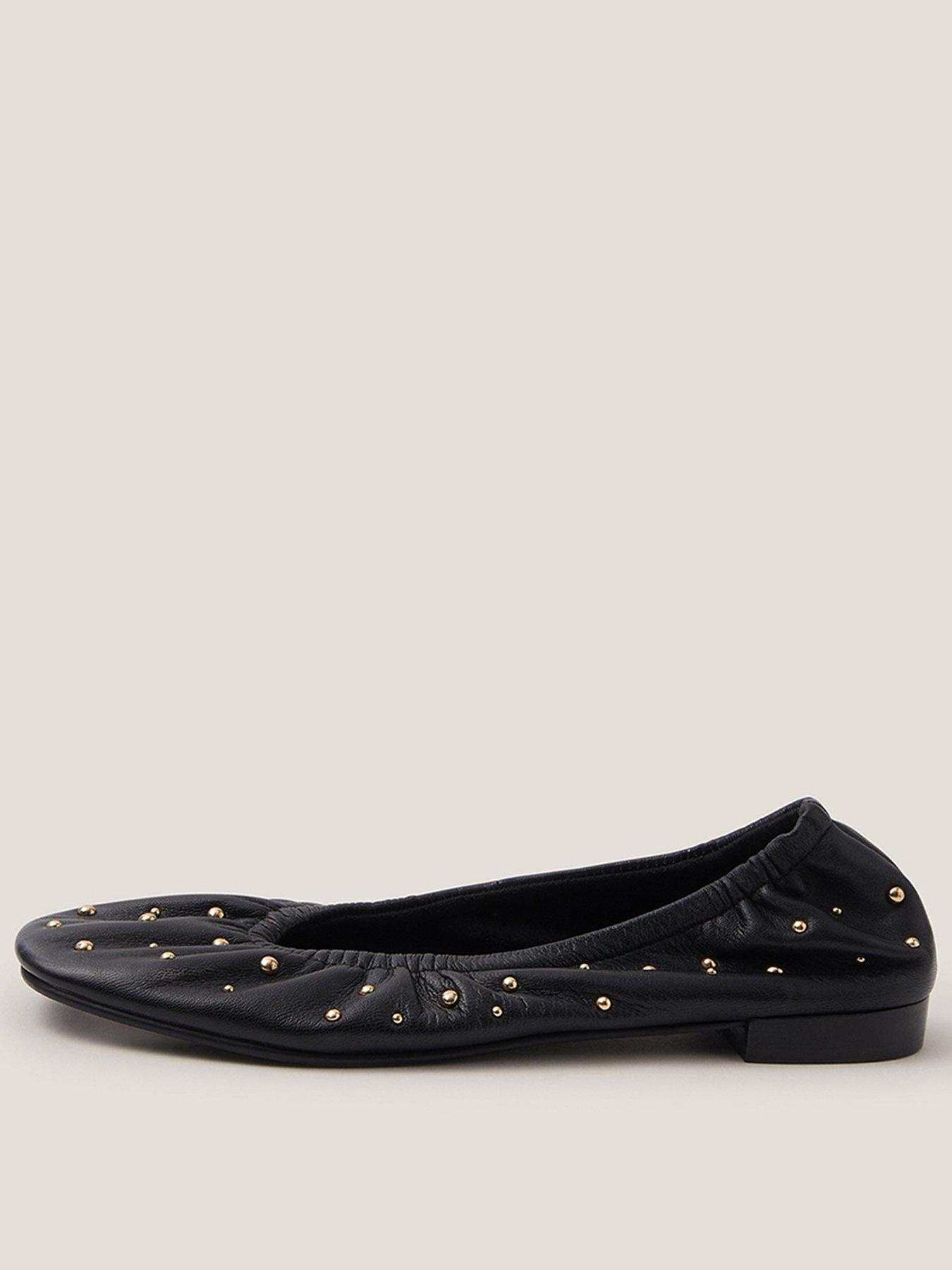 Monsoon Mila Stud Ballet Pumps - Black