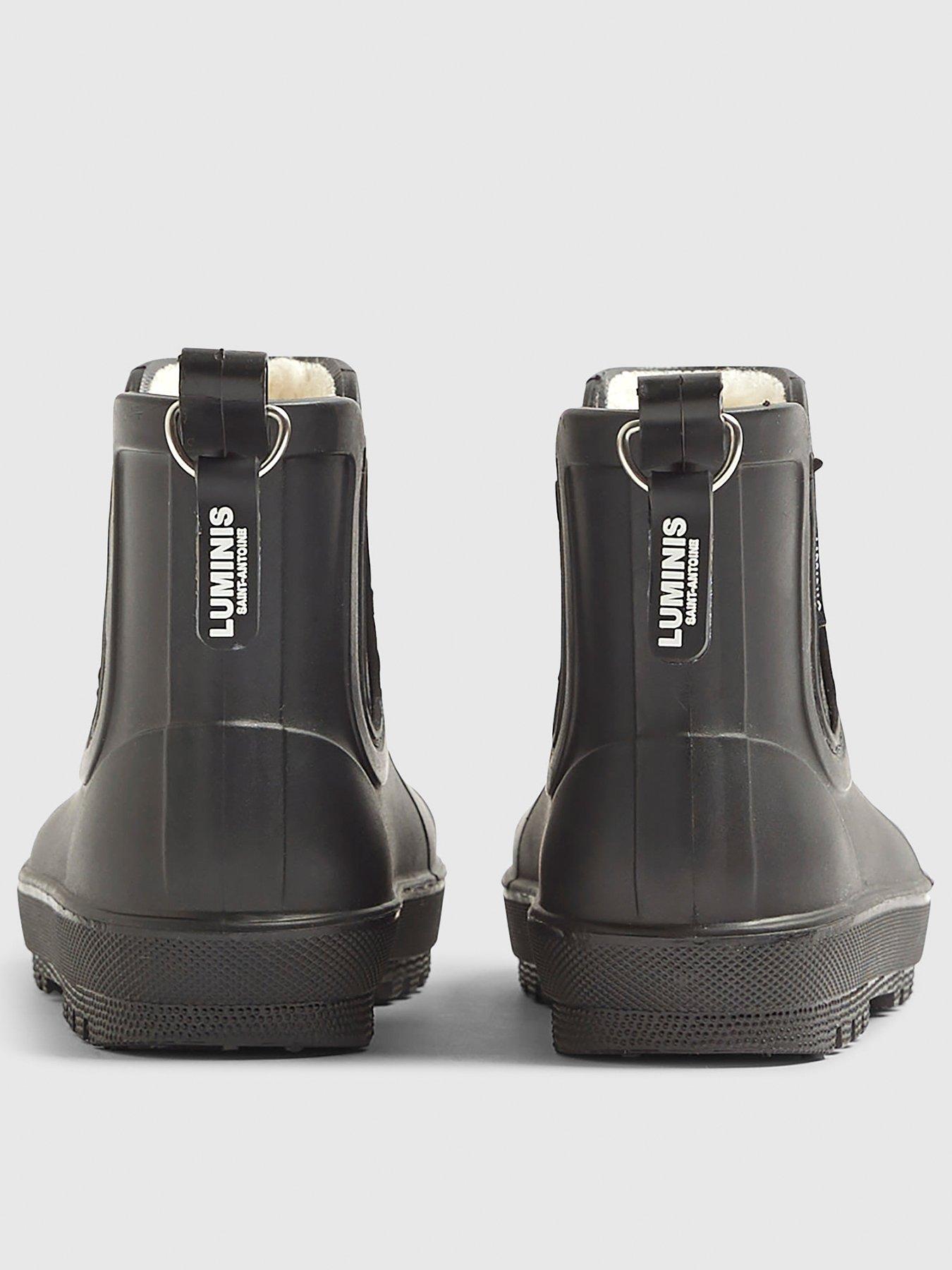  image of river-island-mini-boys-borg-lined-welly-boots-black