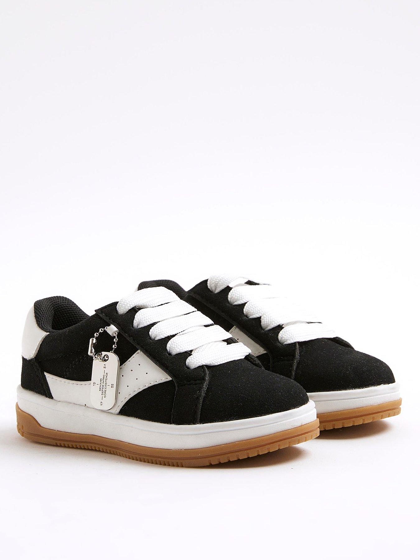Image 2 of 5 of River Island Mini Boys Lace Up Trainers - Black