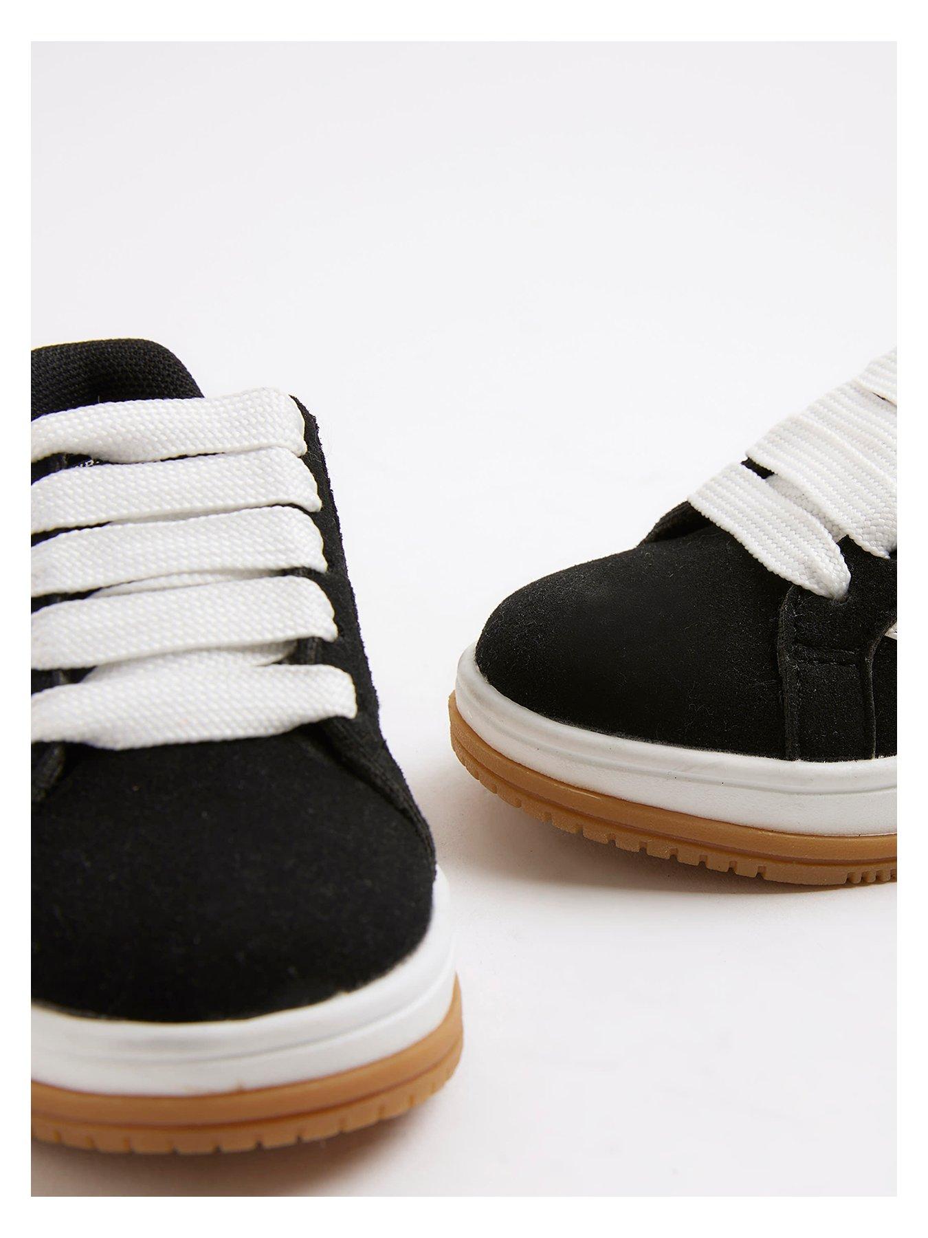 Image 4 of 5 of River Island Mini Boys Lace Up Trainers - Black