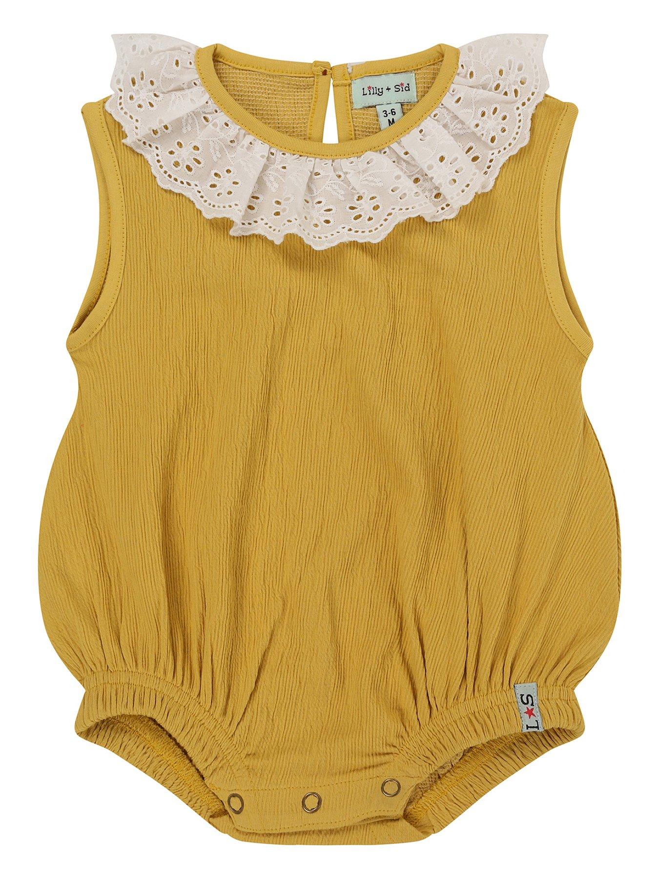 undefined Baby Girls Plain Romper - Yellow