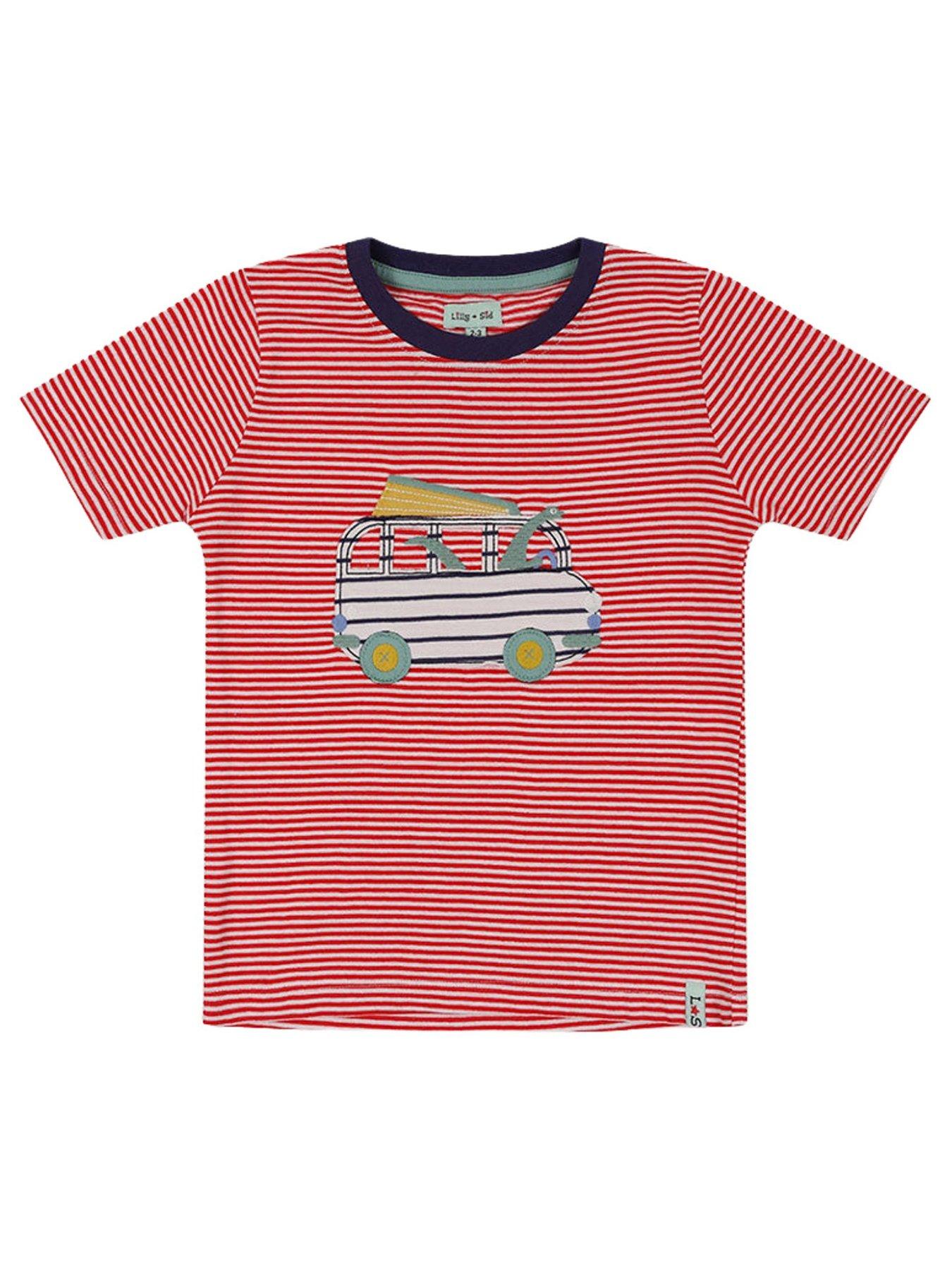 Image 1 of 3 of Lilly + Sid Boys Car Applique T- Shirt - Red
