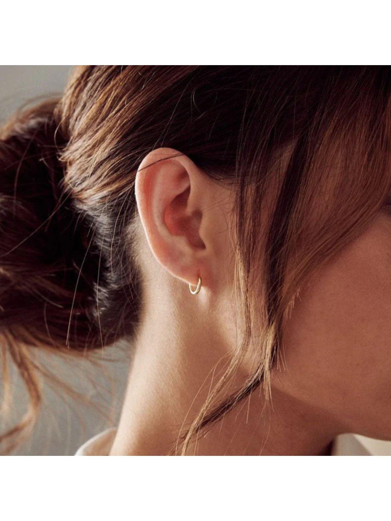 Image 2 of 2 of Orelia Mini Micro Hoop Earrings