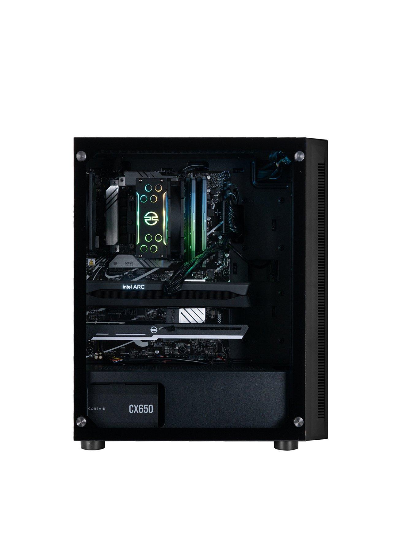  image of pcspecialist-cypher-10-gaming-desktop--nbsp12gb-intel-arc-b580nbspintel-core-i5nbsp16gb-ramnbsp1tb-ssd--nbspblack