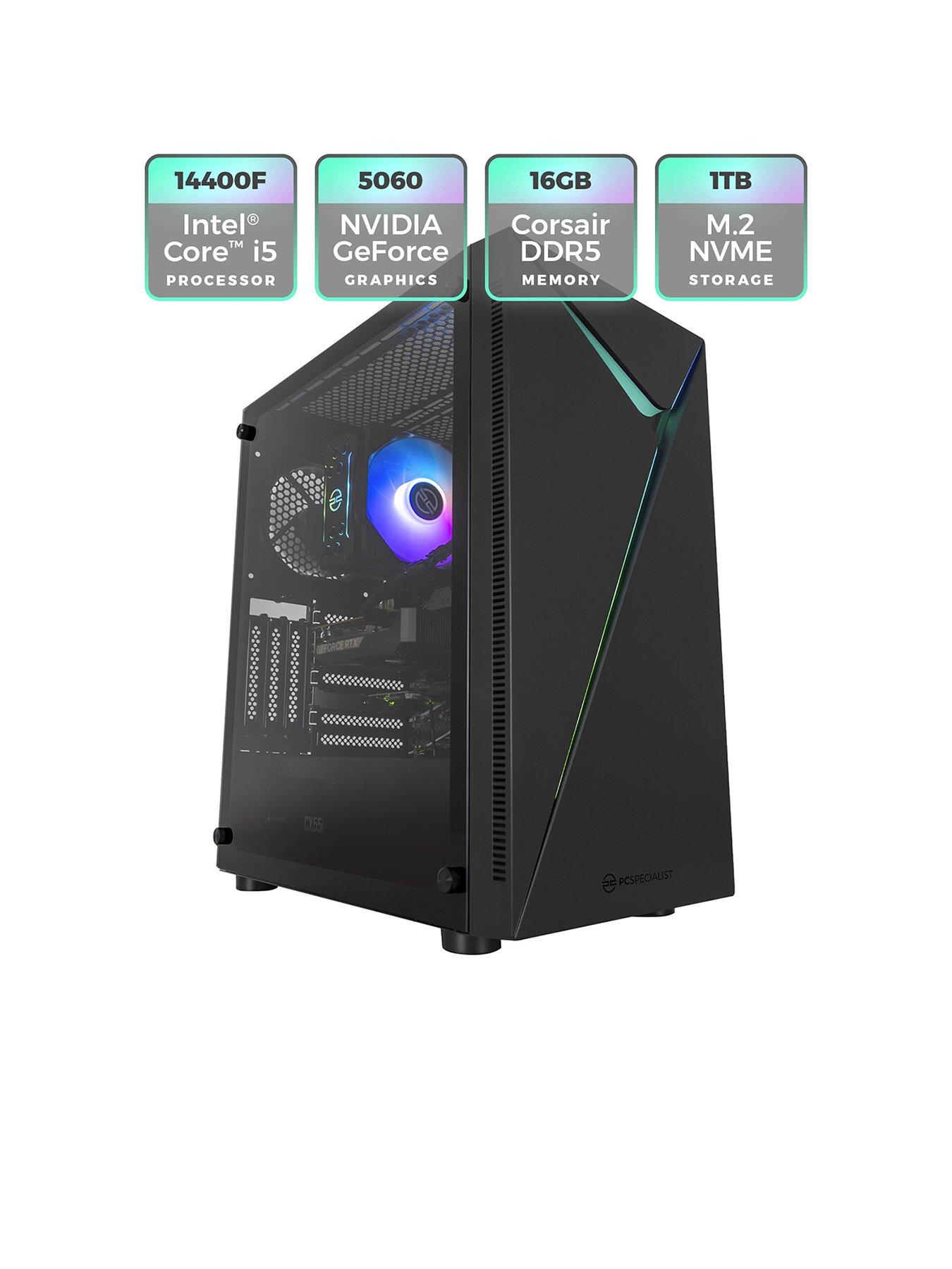 Image 2 of 8 of PCSpecialist Cypher 15 Gaming Desktop - GeForce RTX 5060,&nbsp;Intel Core i5,&nbsp;16GB RAM,&nbsp;1TB SSD - Black