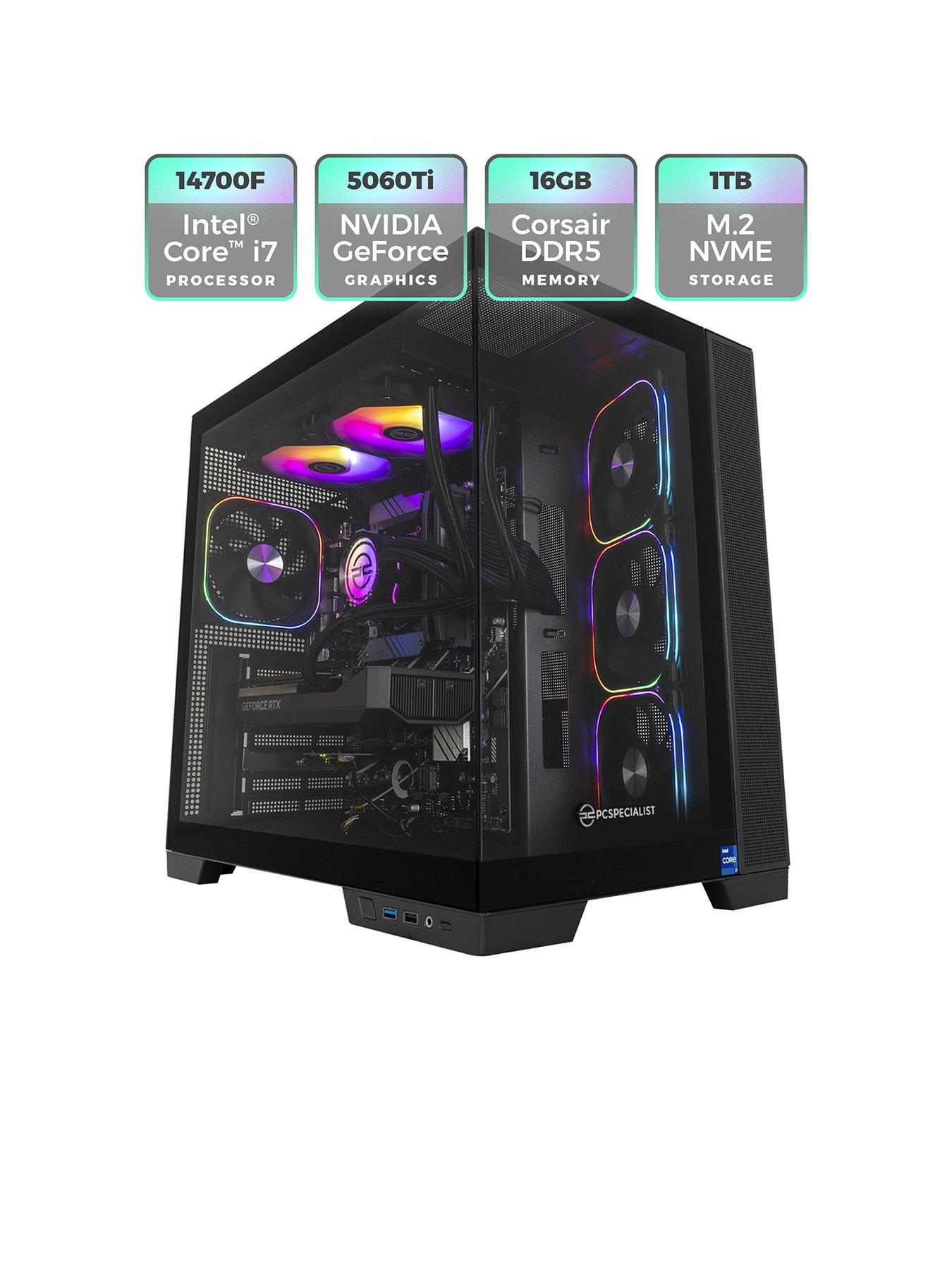 Image 2 of 8 of PCSpecialist Cypher 25 Gaming Desktop -&nbsp;GeForce RTX 5060 Ti,&nbsp;Intel Core i7,&nbsp;16GB RAM,&nbsp;1TB SSD -&nbsp;Black