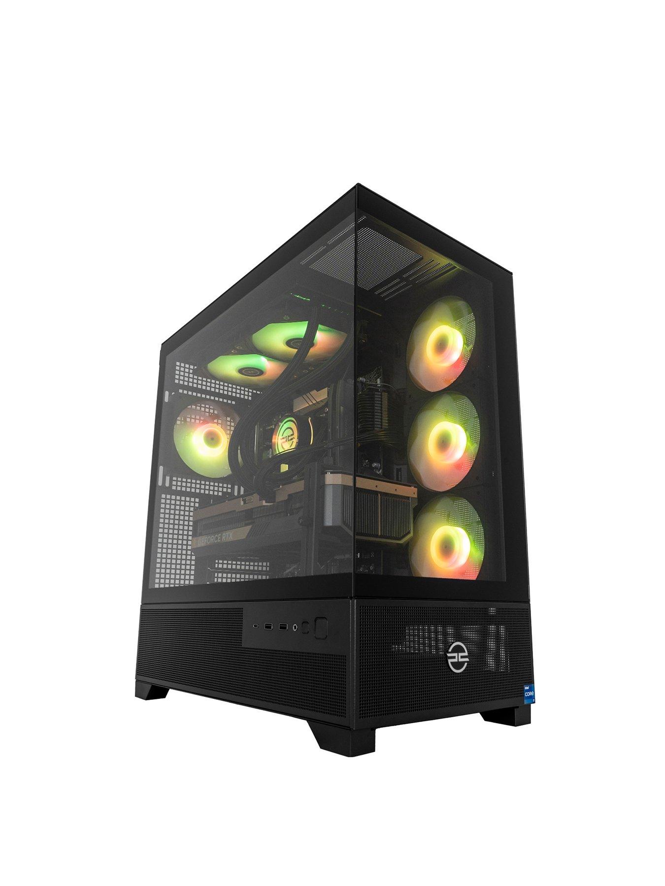 PCSpecialist Cypher 45 Gaming Desktop - GeForce RTX 5080, Intel Core i7, 32GB RAM, 2TB SSD - Black
