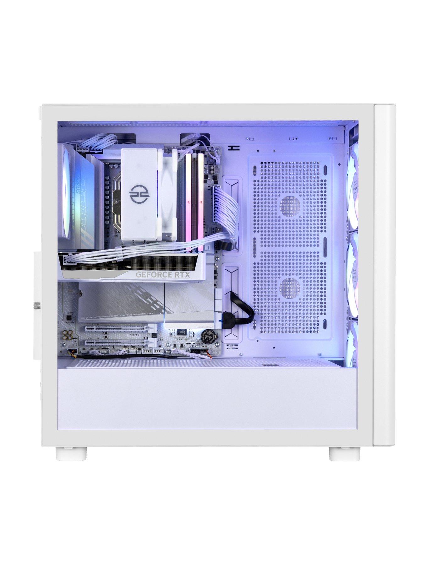  image of pcspecialist-fusion-lumin-20-gaming-desktop-geforce-rtx-5060-ti-amd-ryzen-5-32gb-ram-1tb-ssd-white