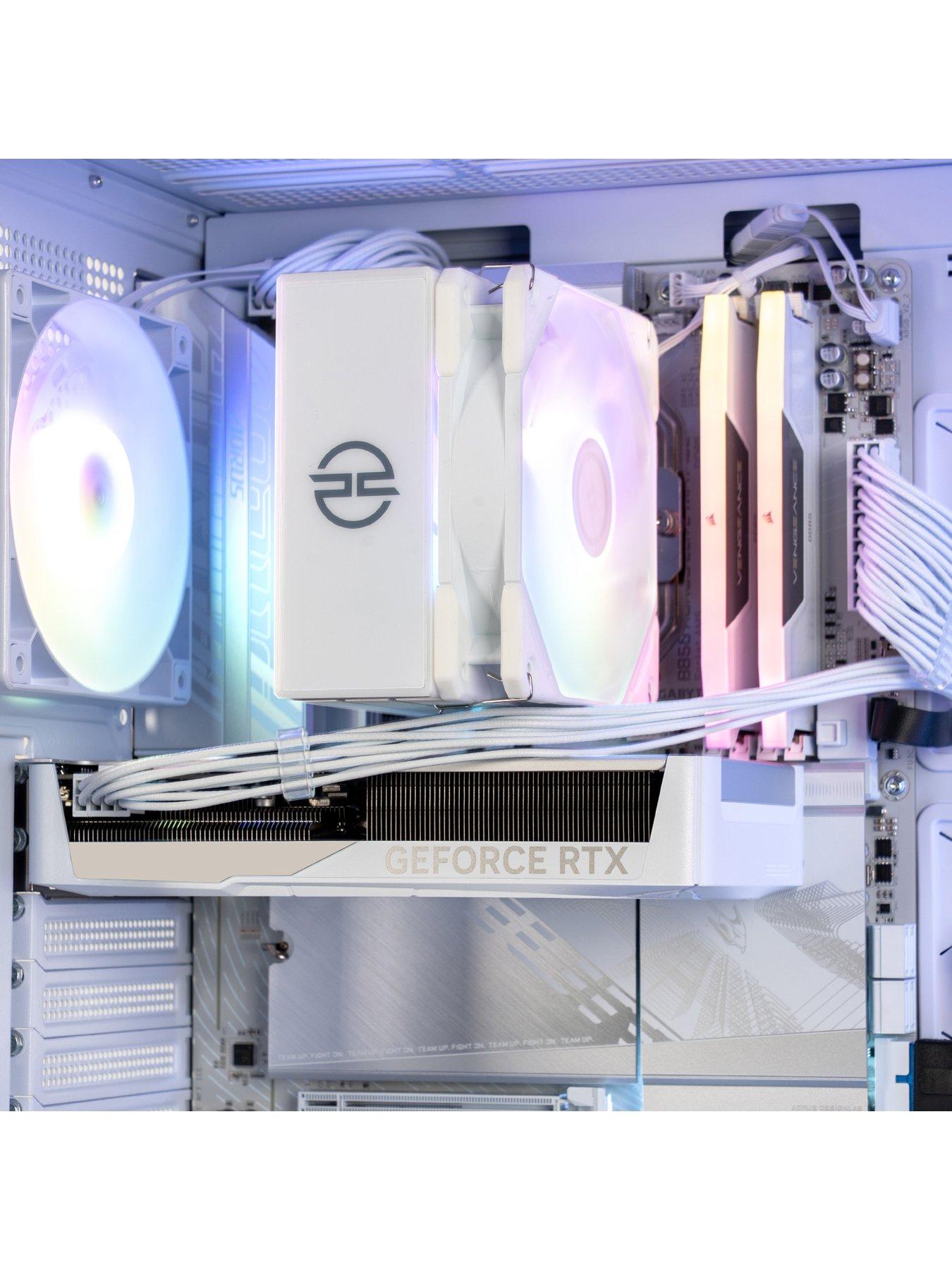  image of pcspecialist-fusion-lumin-20-gaming-desktop-geforce-rtx-5060-ti-amd-ryzen-5-32gb-ram-1tb-ssd-white